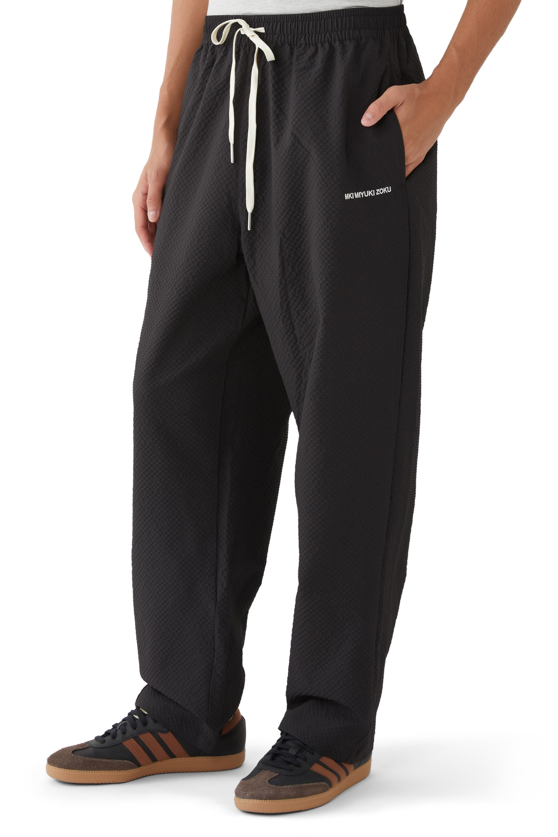 Seersucker Drawstring Trousers