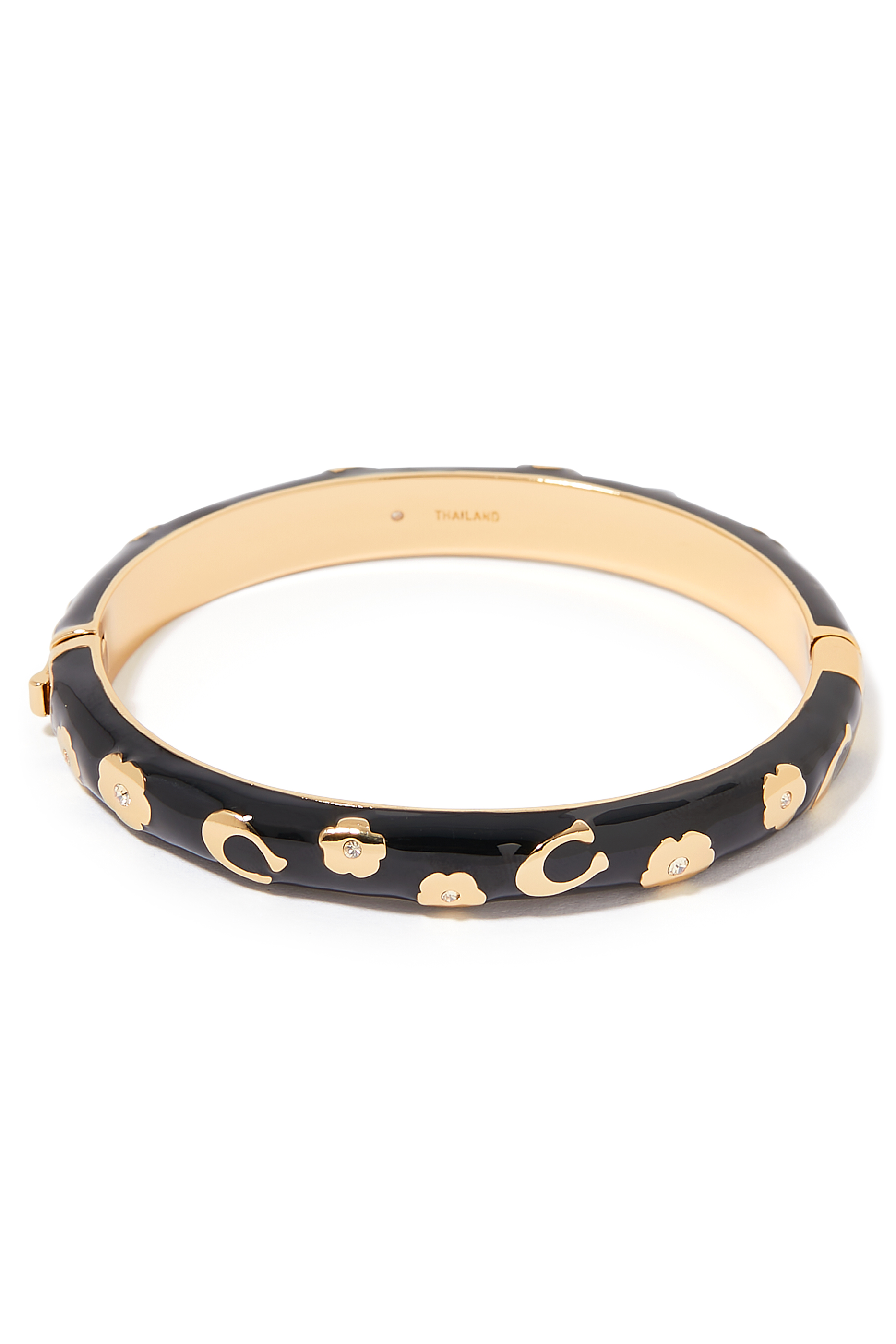 Enamel Floral Bangle Bracelet