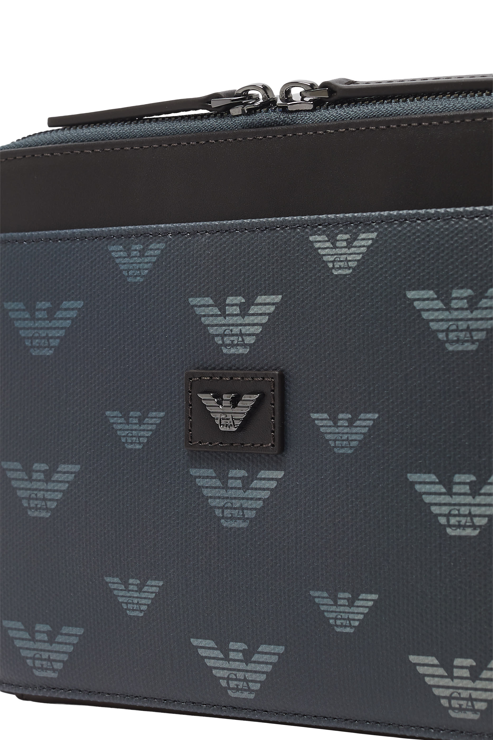 All-Over Eagle Crossbody Coated-Canvas Bag