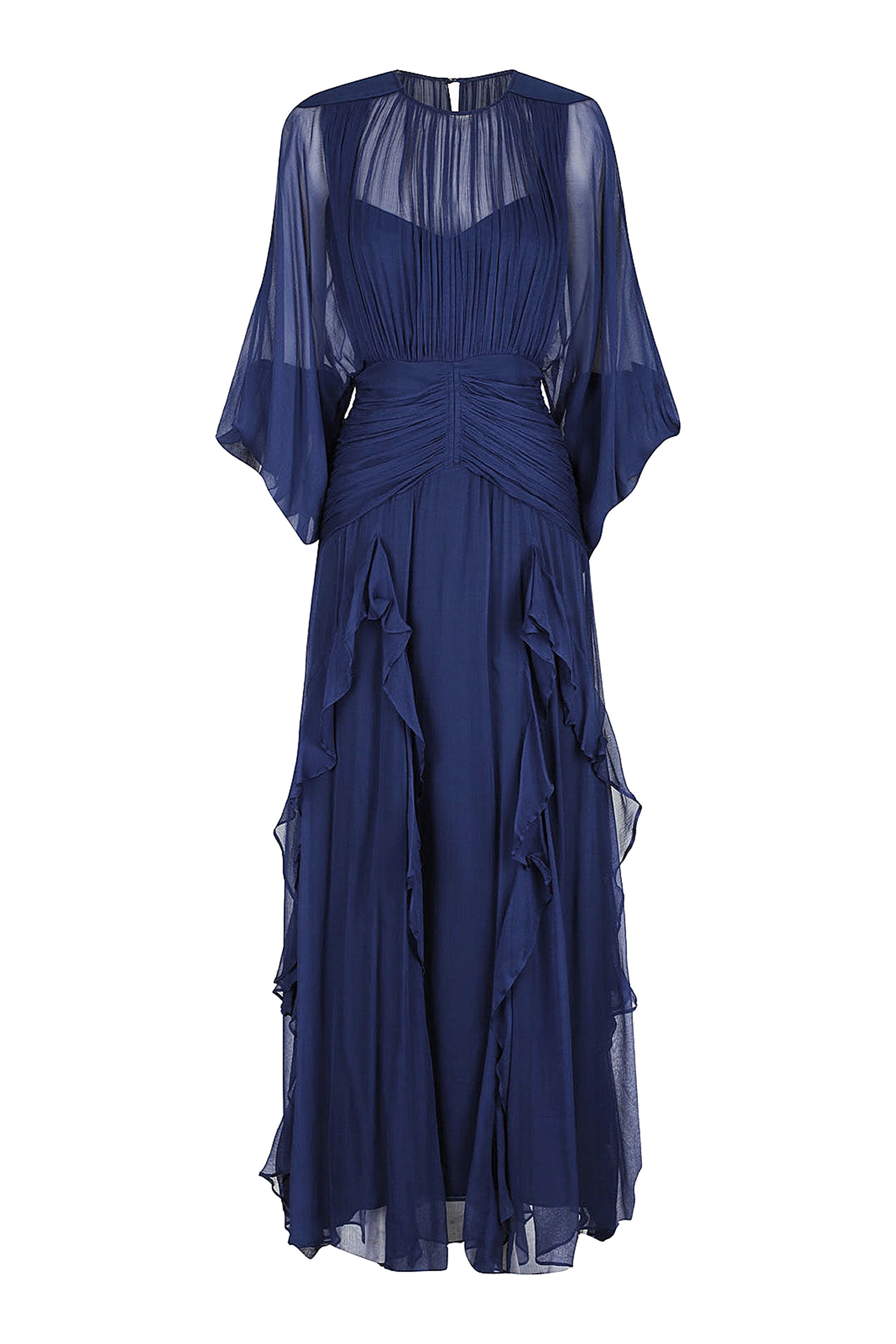 Isola Round Neck Balloon Sleeve Maxi Dress