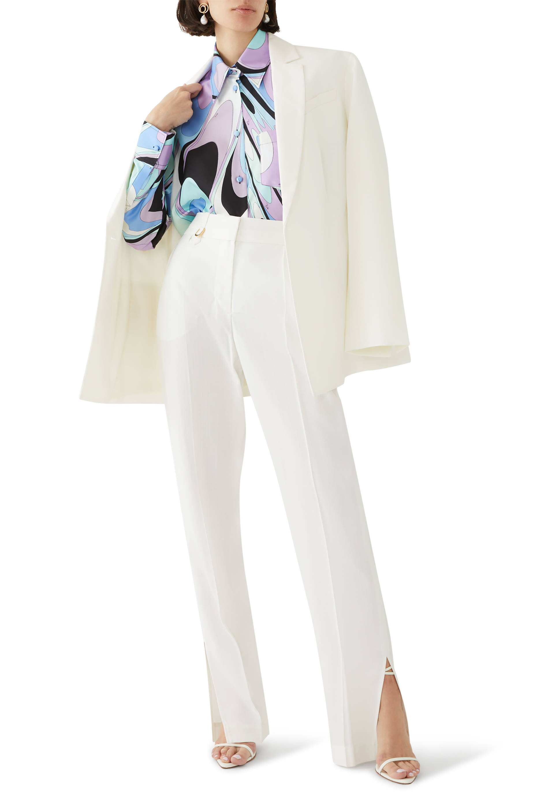 Onde-Print Silk Shirt