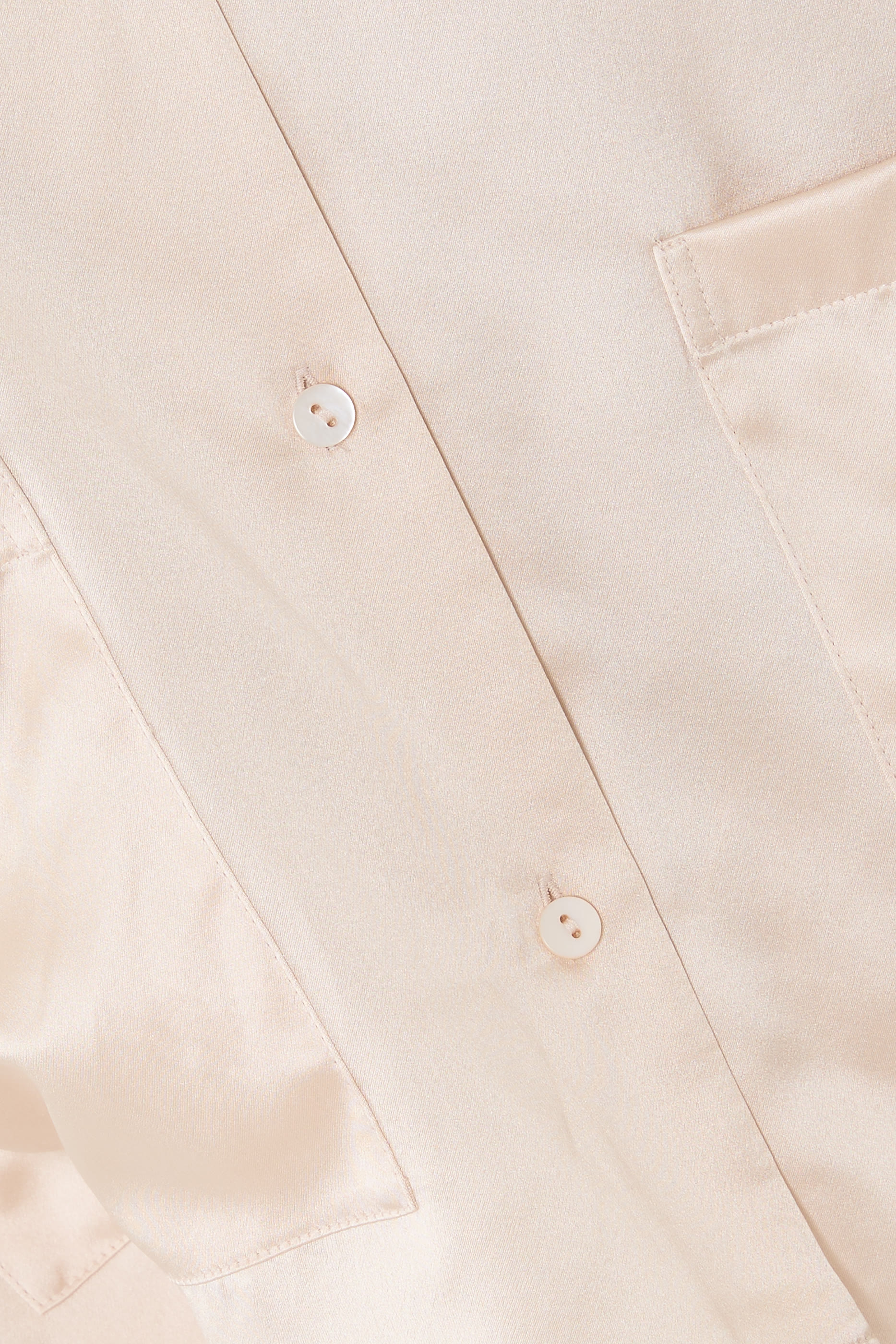  Silk Pocket Drop Shoulder Pajama Set 