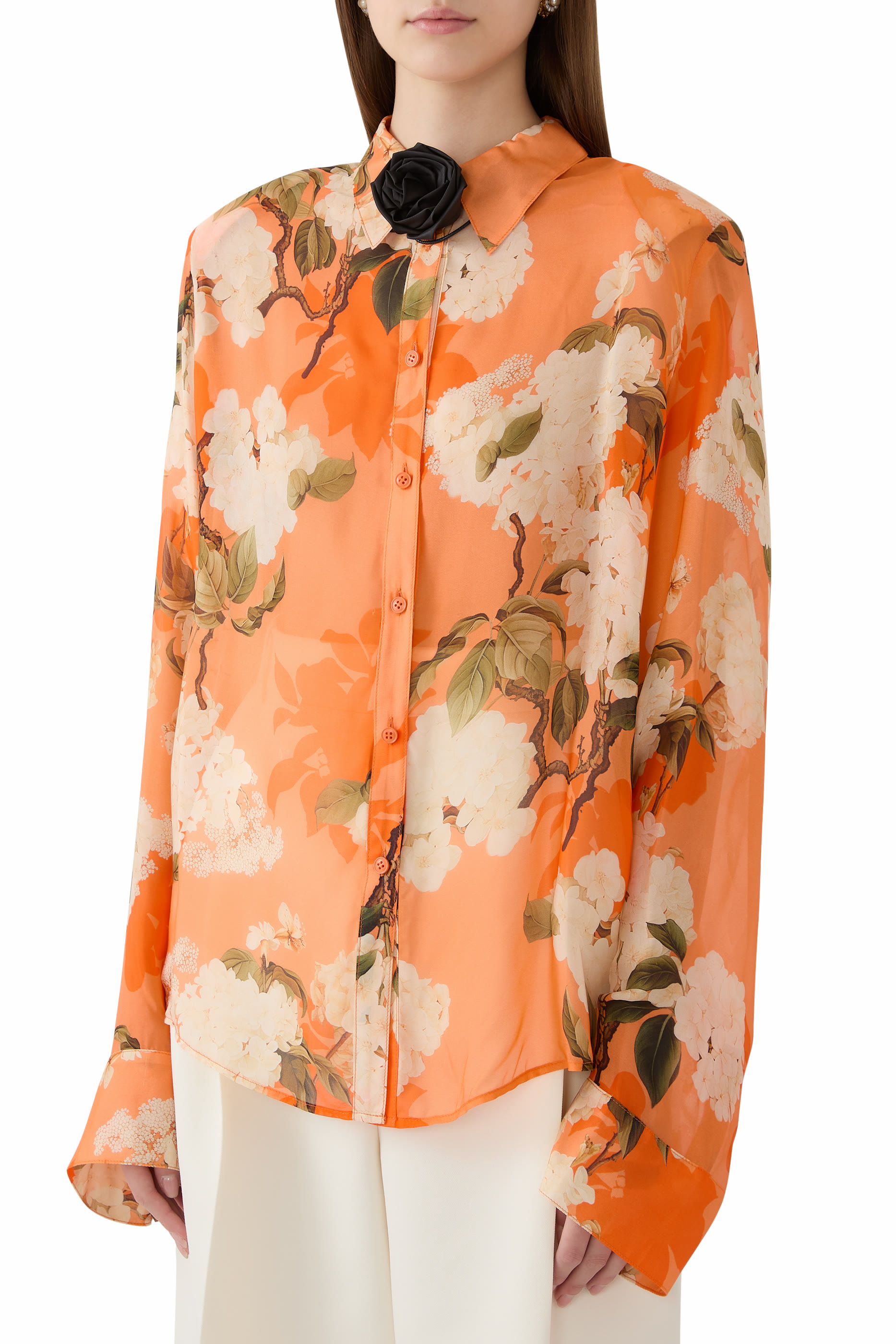 Della Blouse in Hydrangea Print