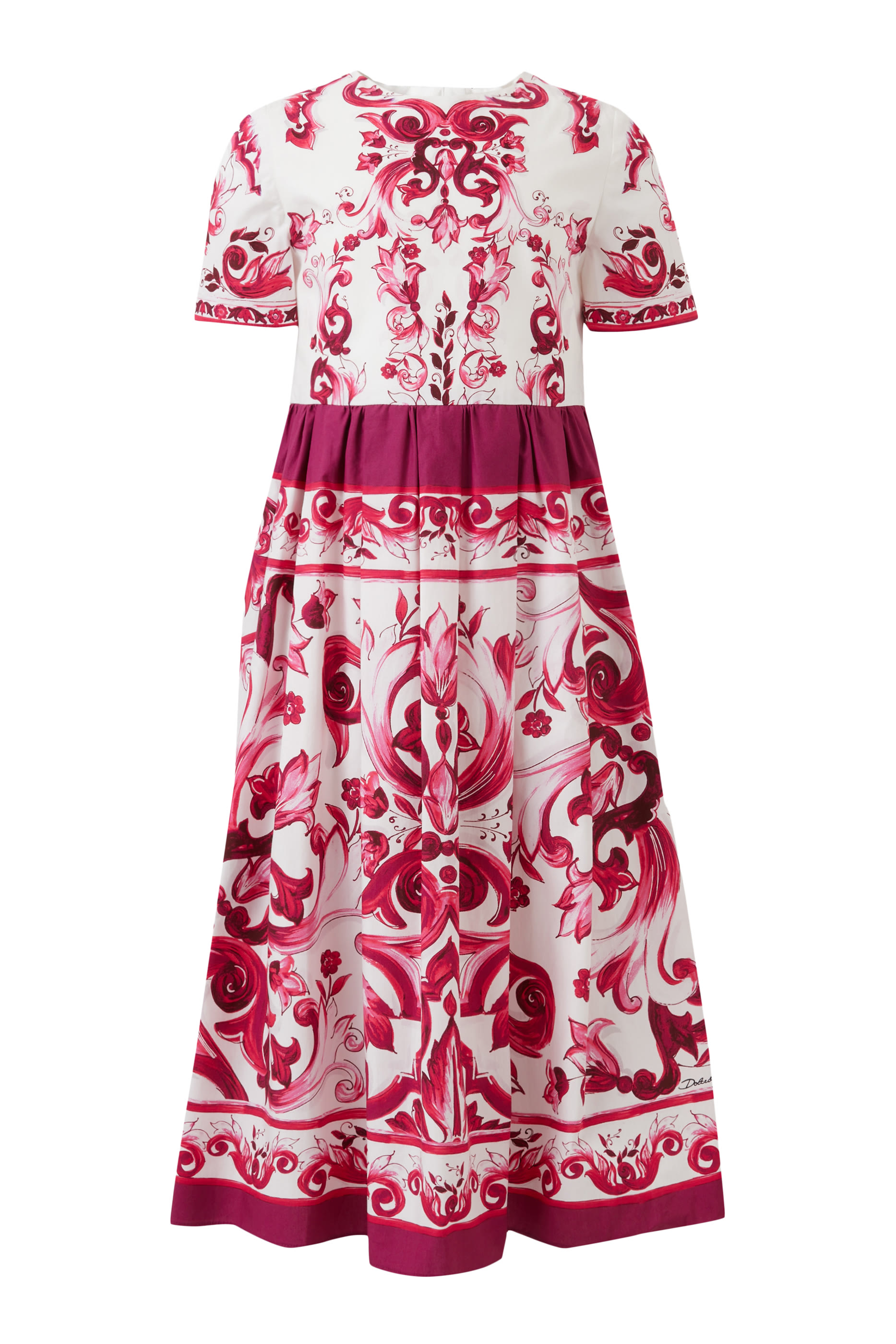 Majolica Print Cotton Long Dress