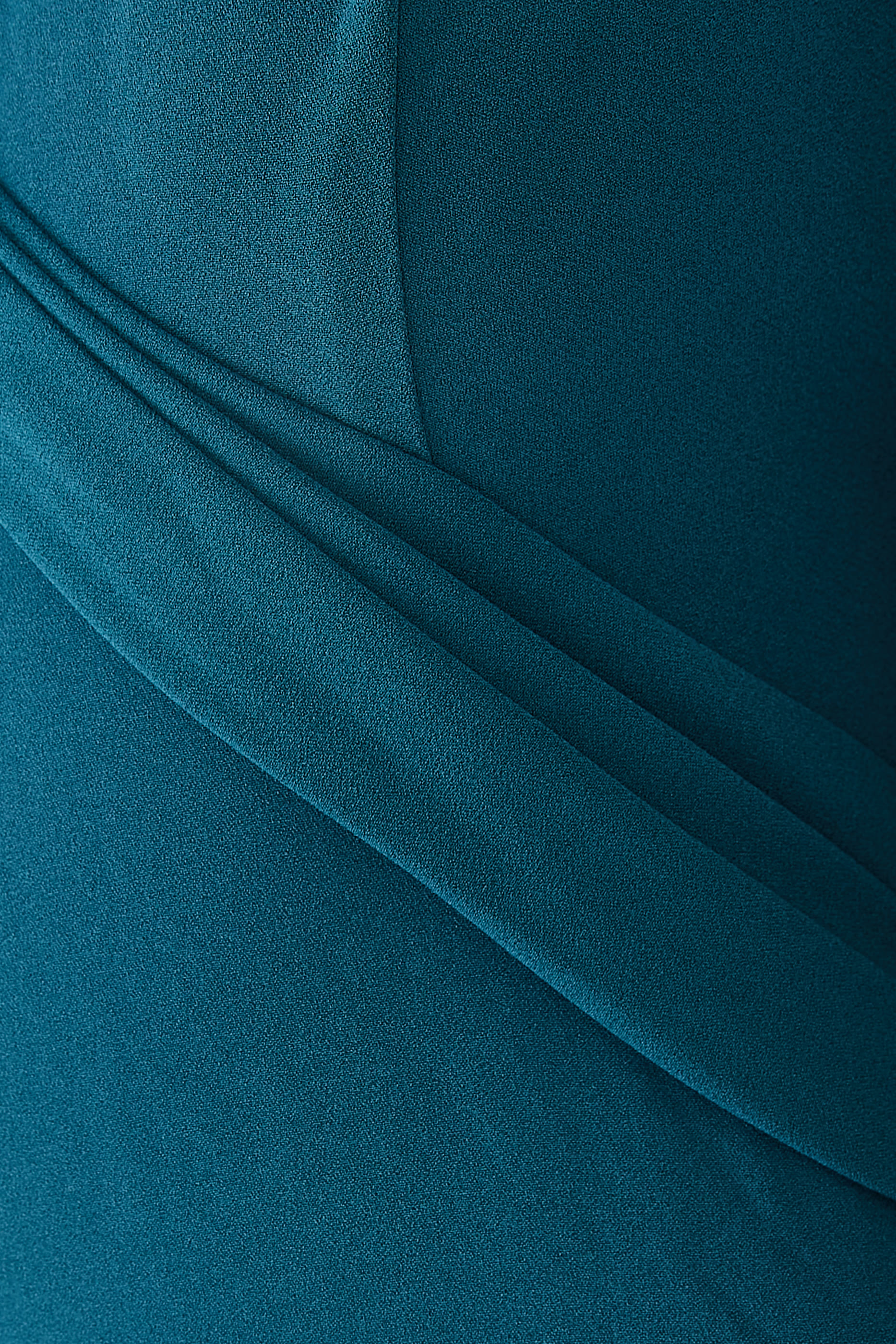 Cape Sleeve Satin Crepe Gown 