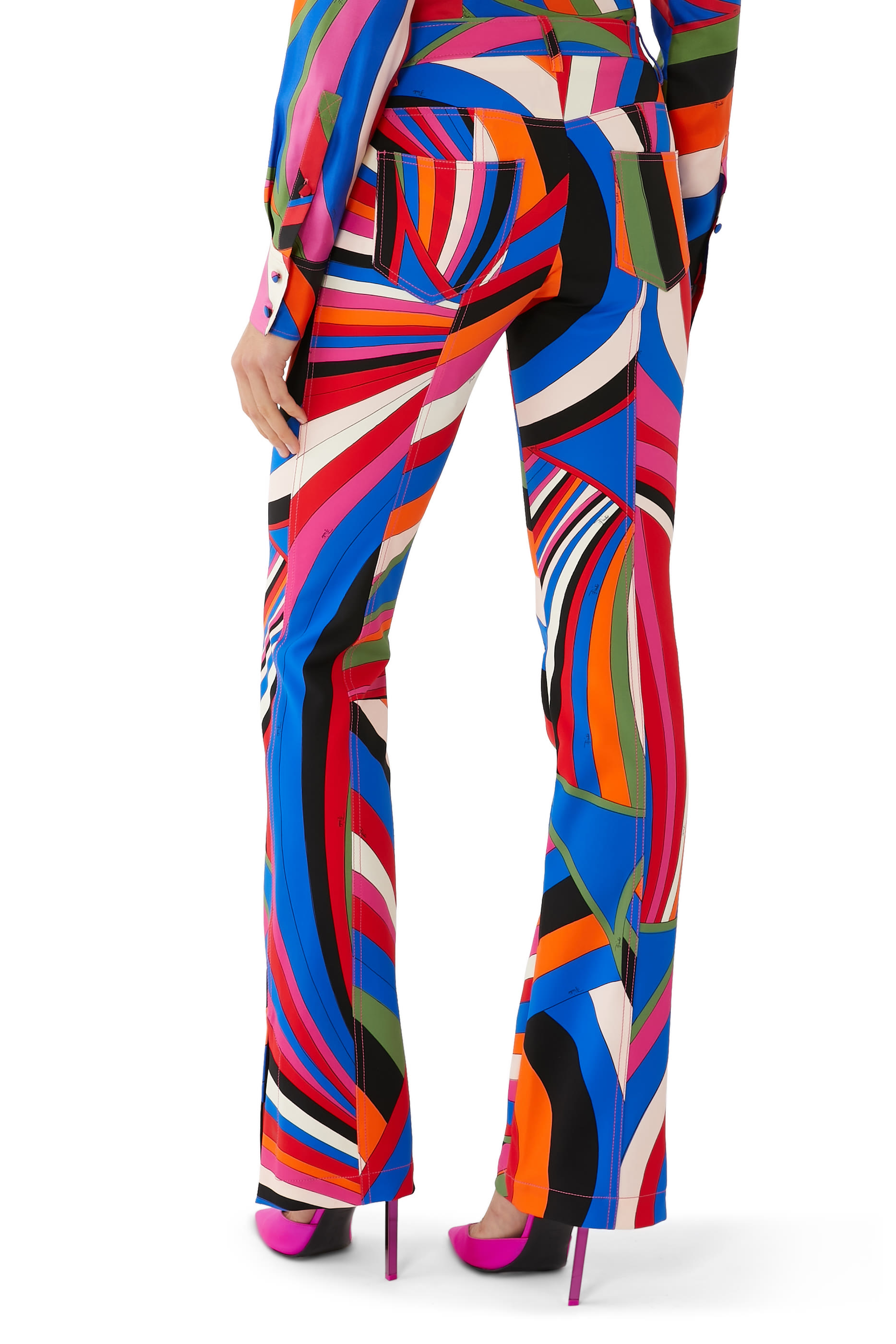Iride-Print Silk Pants