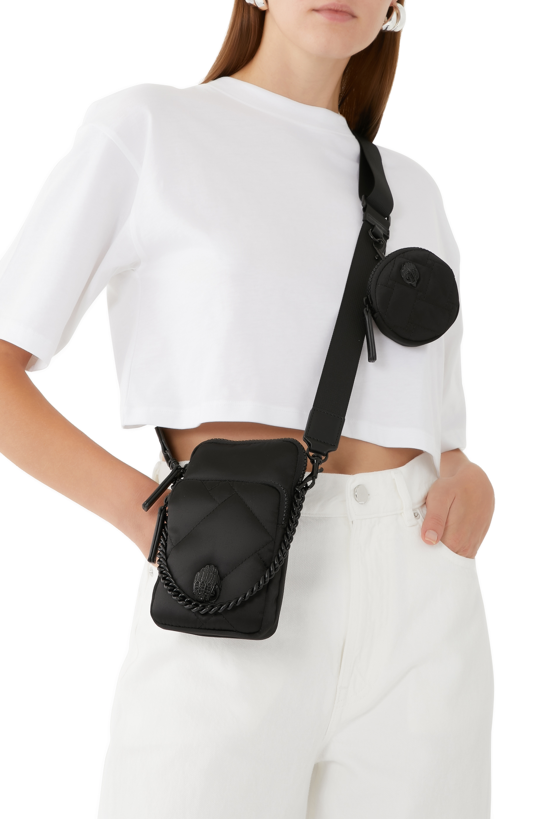 Recycled Nylon Multi Pockets Crossbody Bag