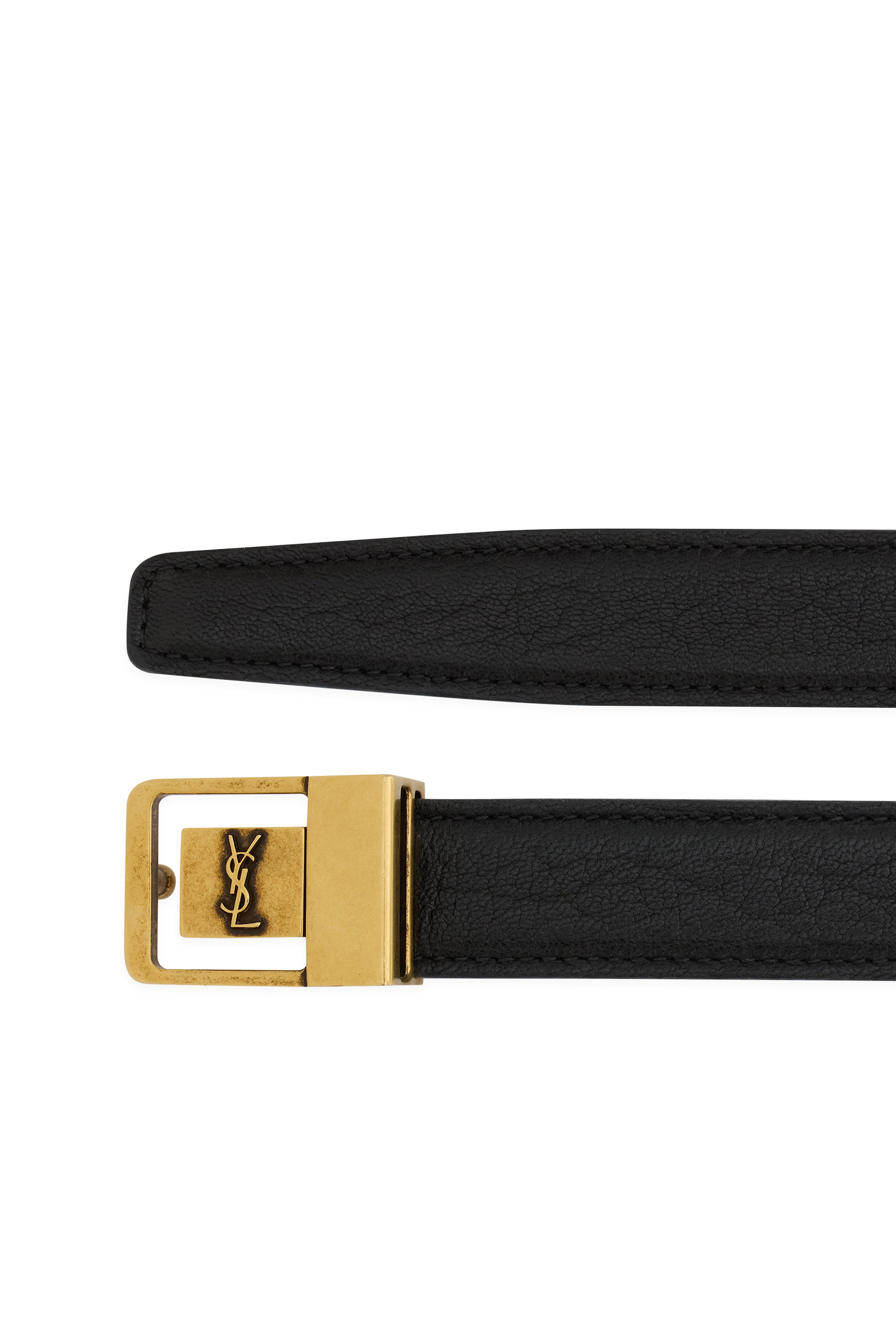 La 66 Buckle Thin Belt in Grained Lambskin
