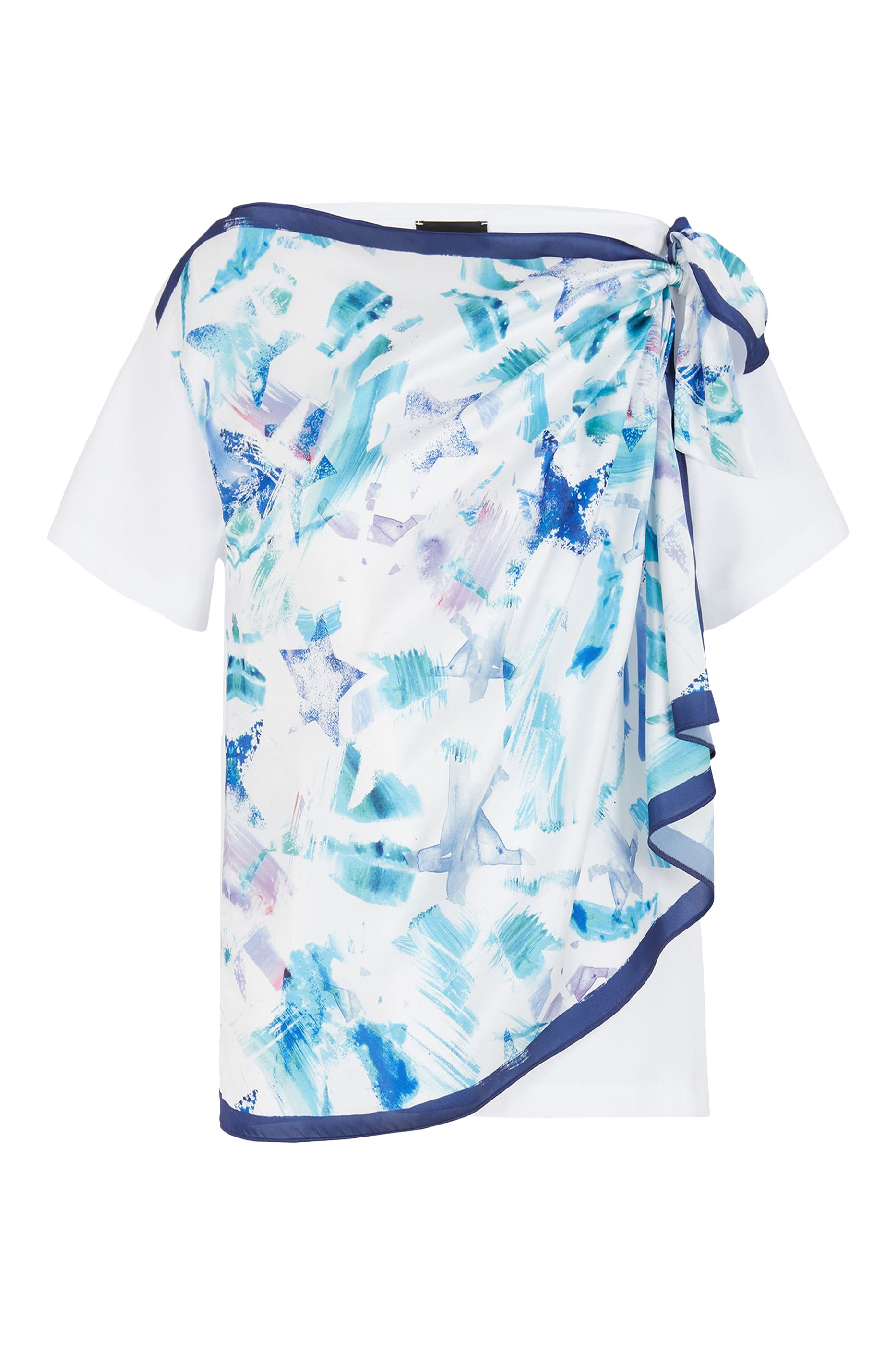 Printed Scarf Effect T-Shirt