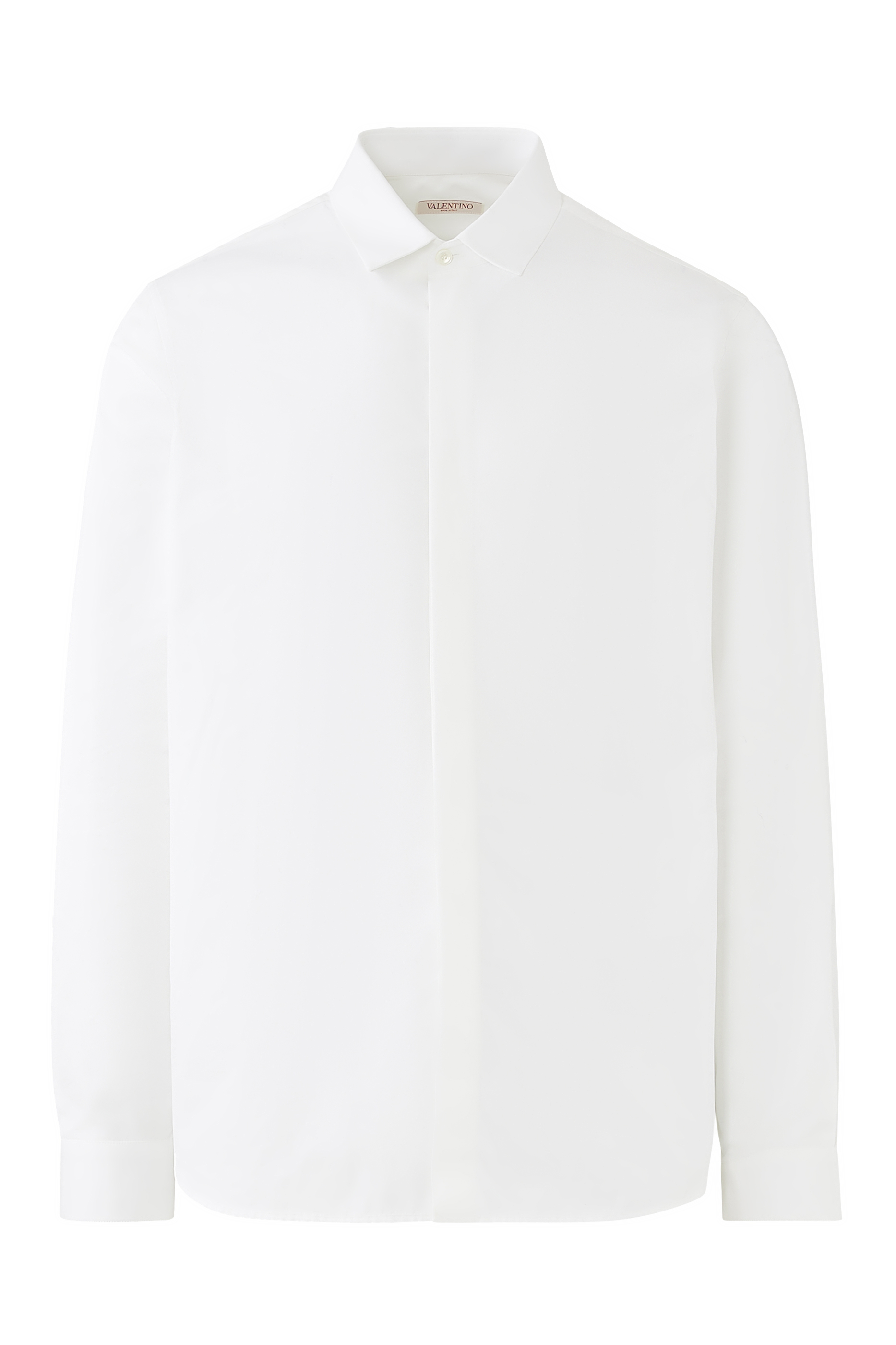  Concealed-Fastening Cotton Shirt