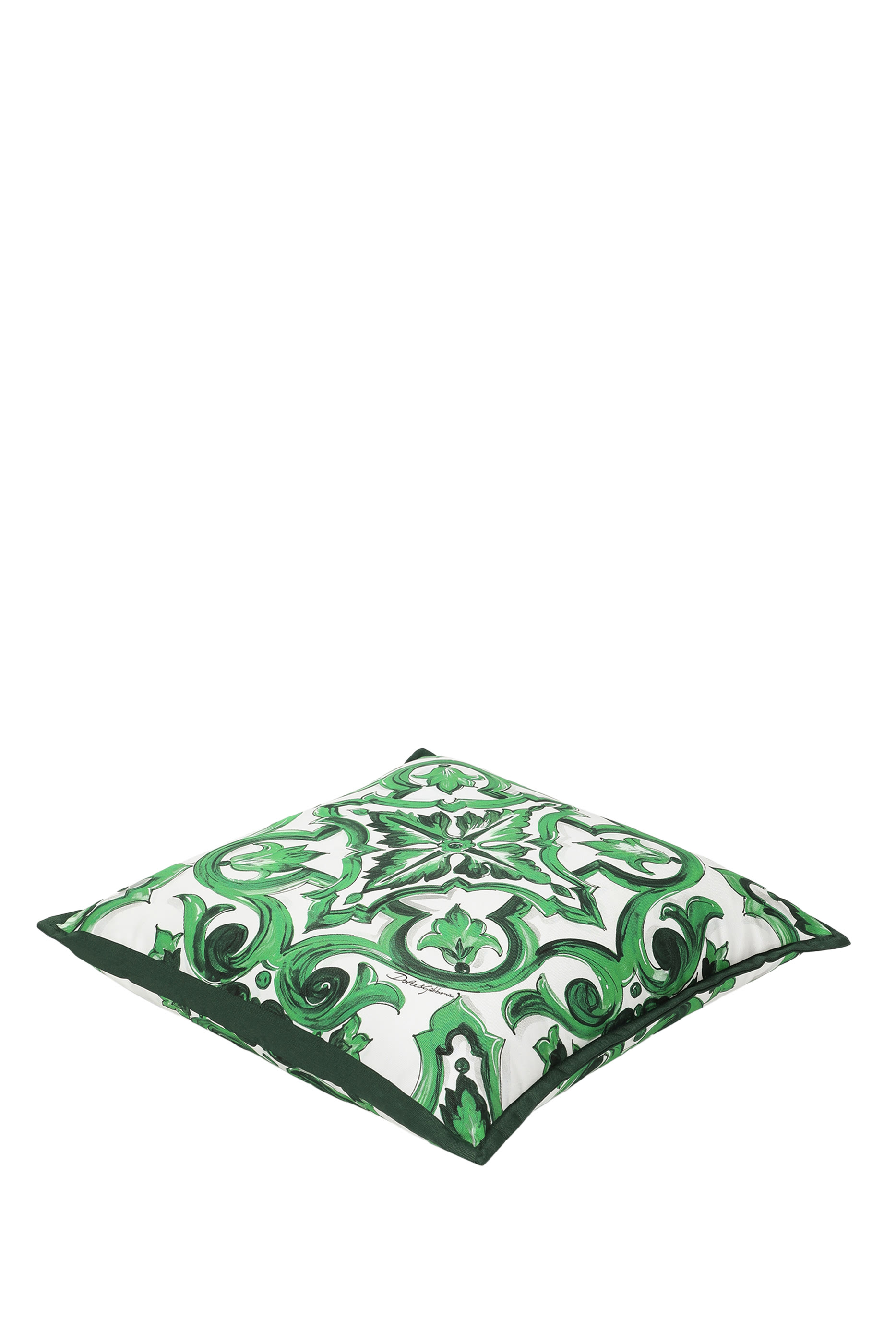 Maiolica Verde Canvas Cushion