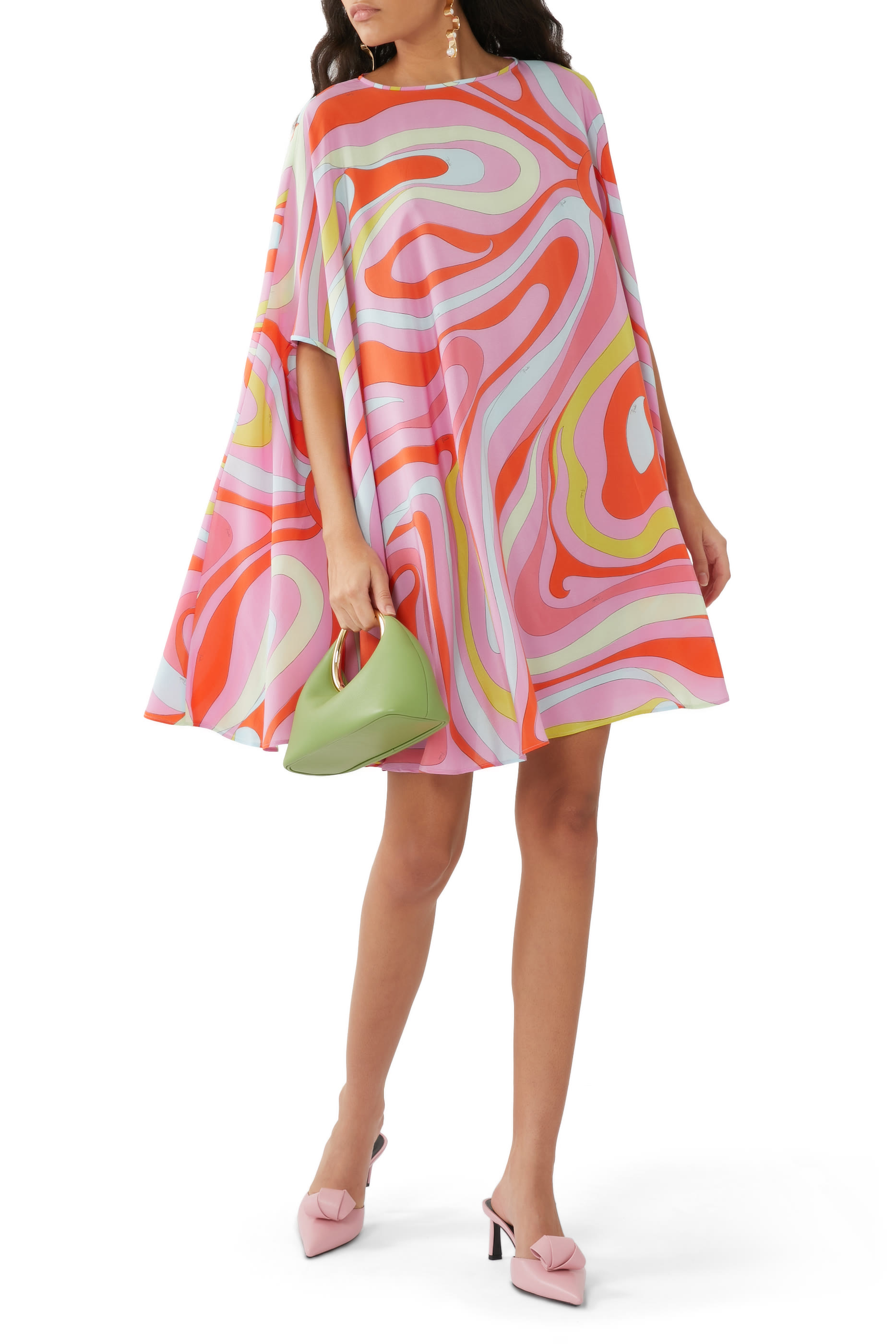 Marmo-Print Silk Kaftan