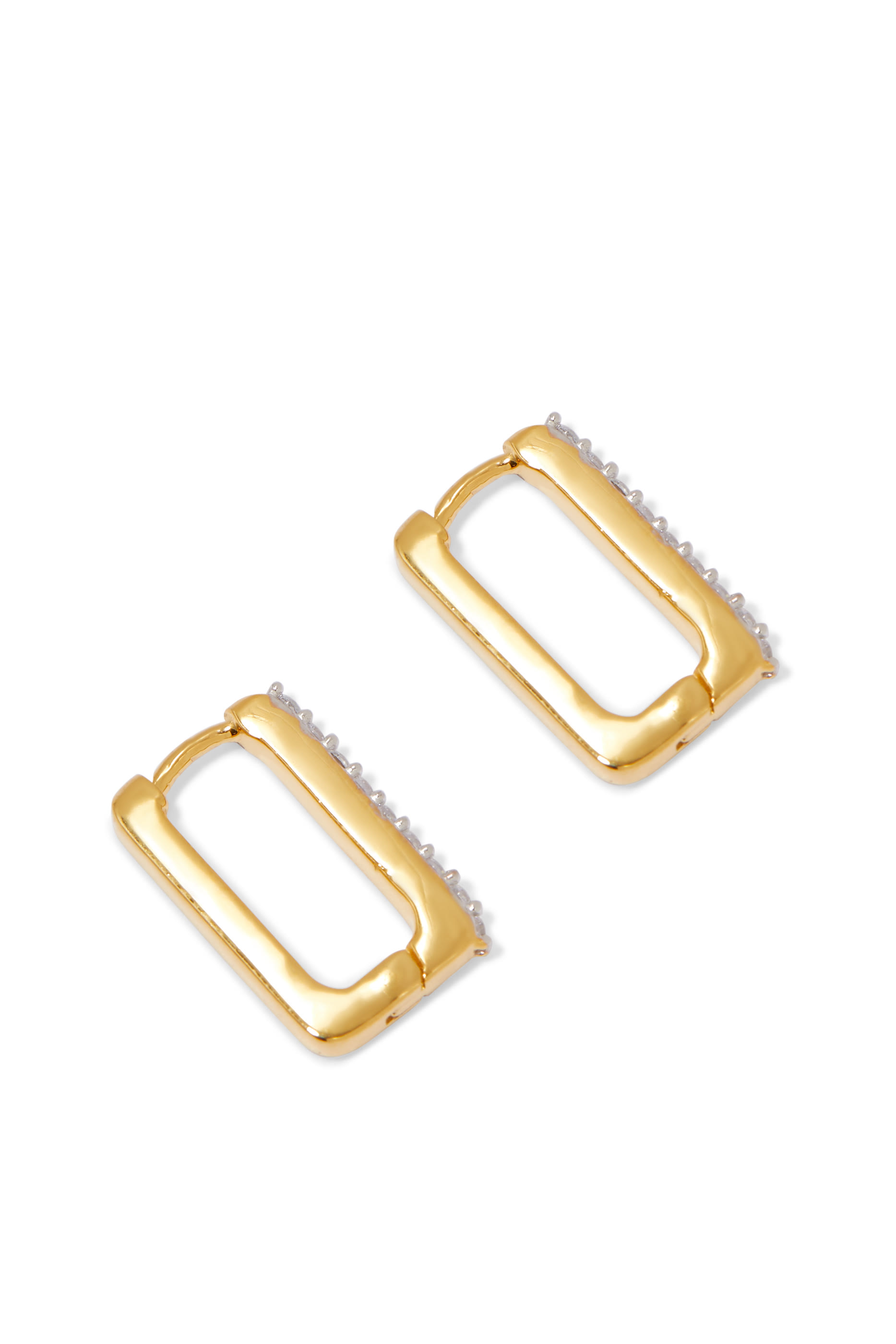 Ovate Pav&eacute; Hoop Earrings