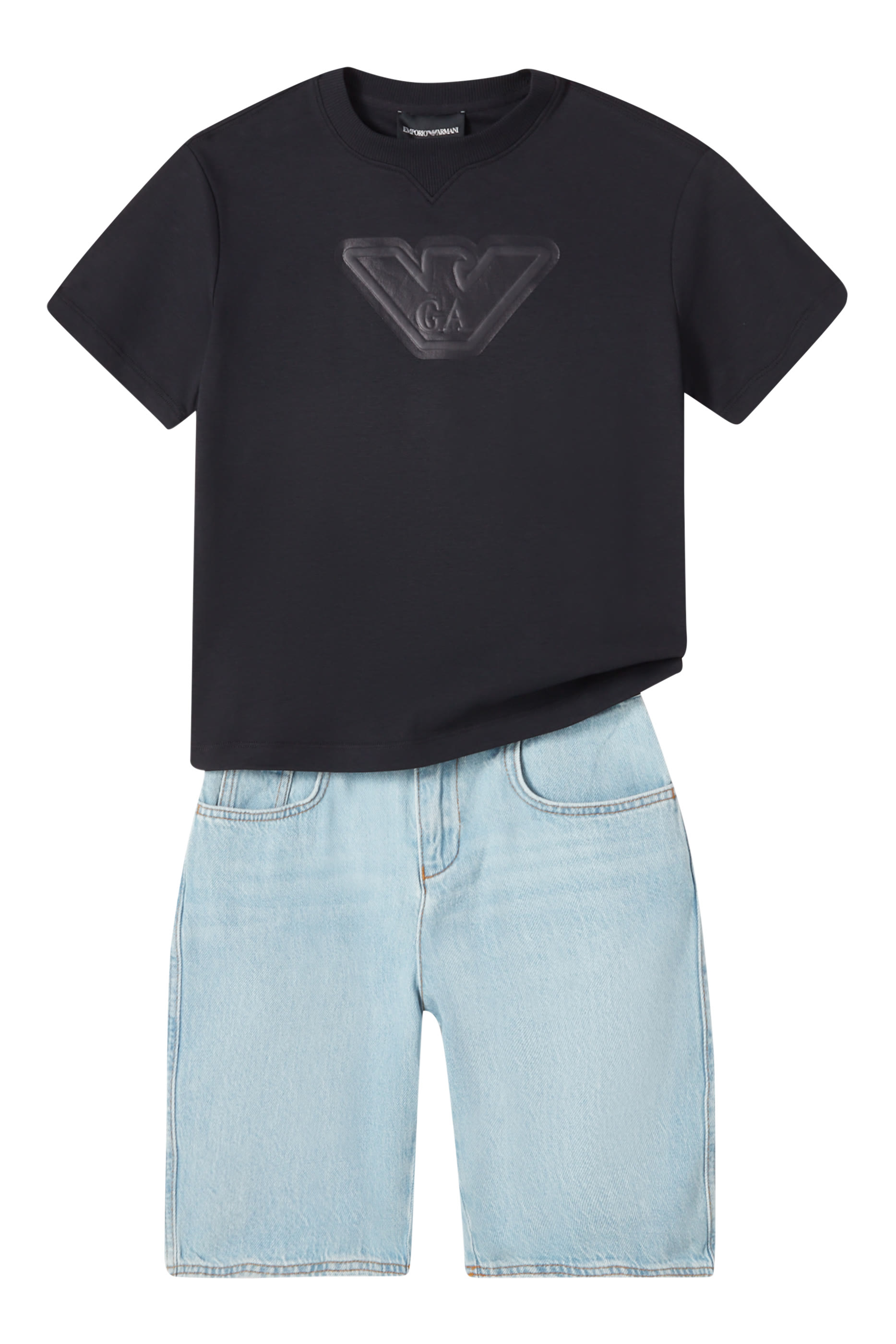 Kids Embossed Oversized Eagle Jersey T-Shirt