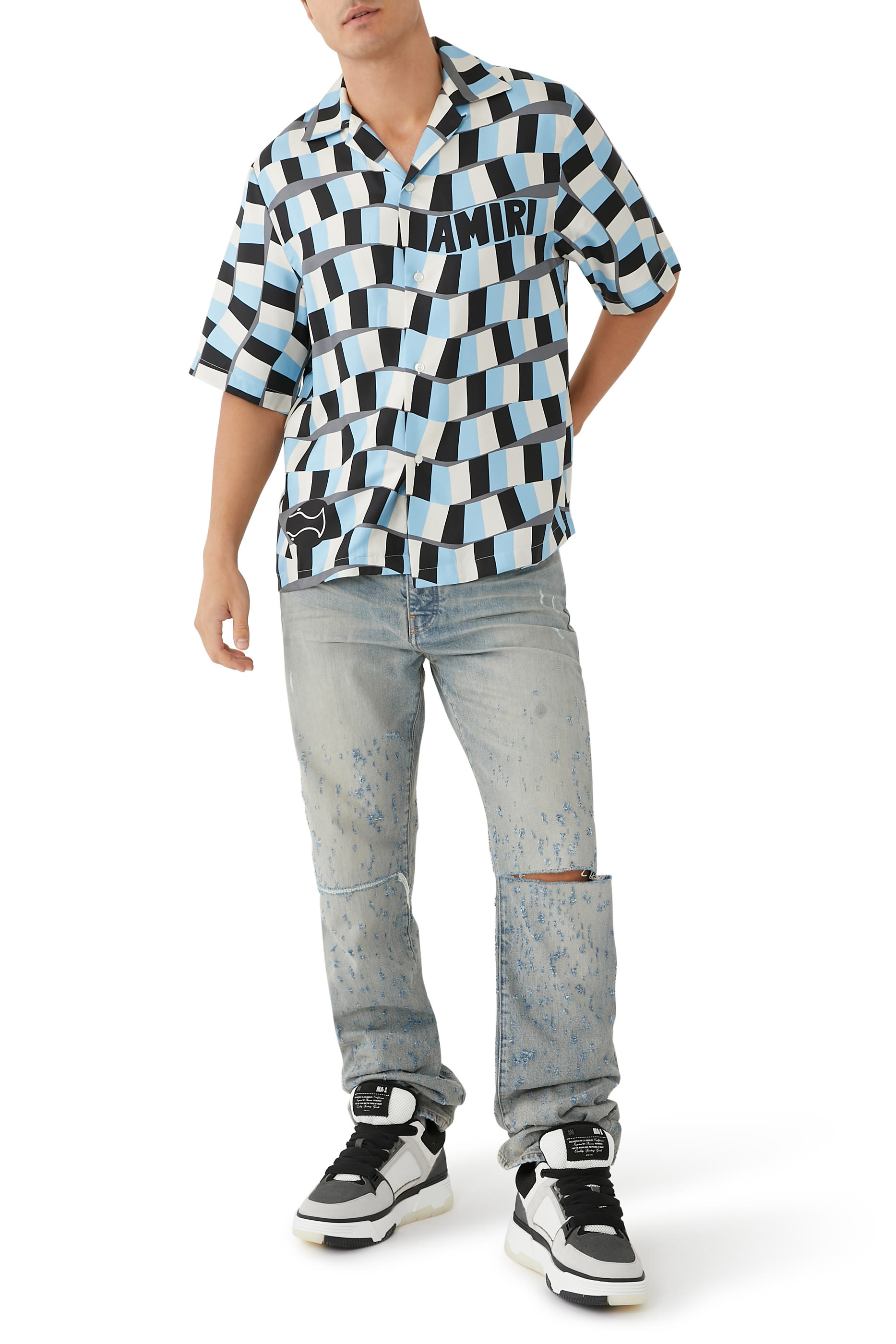 Snake Checker Bowling Shirt
