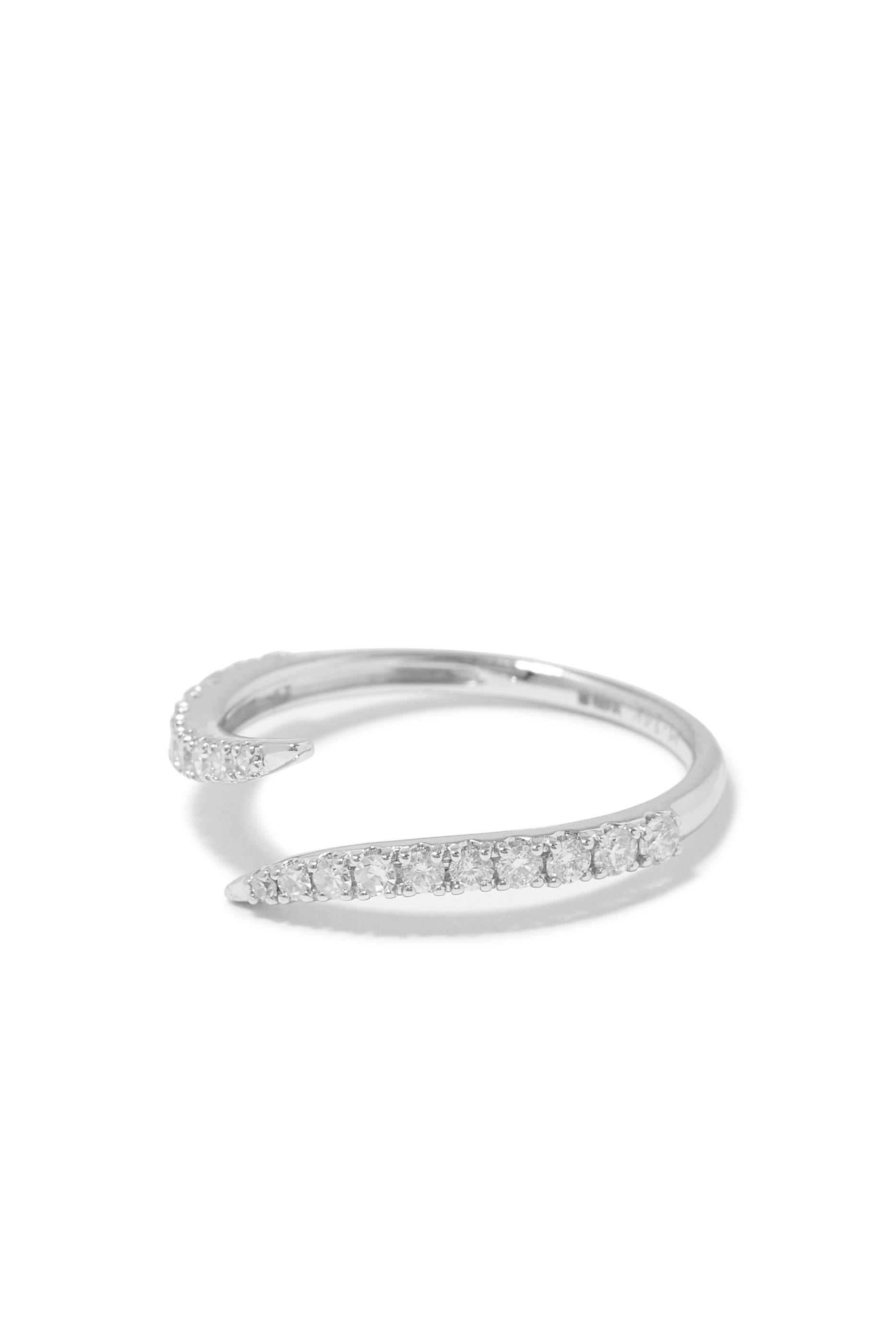 Fine Open Claw Ring, 14K White Gold & Diamond