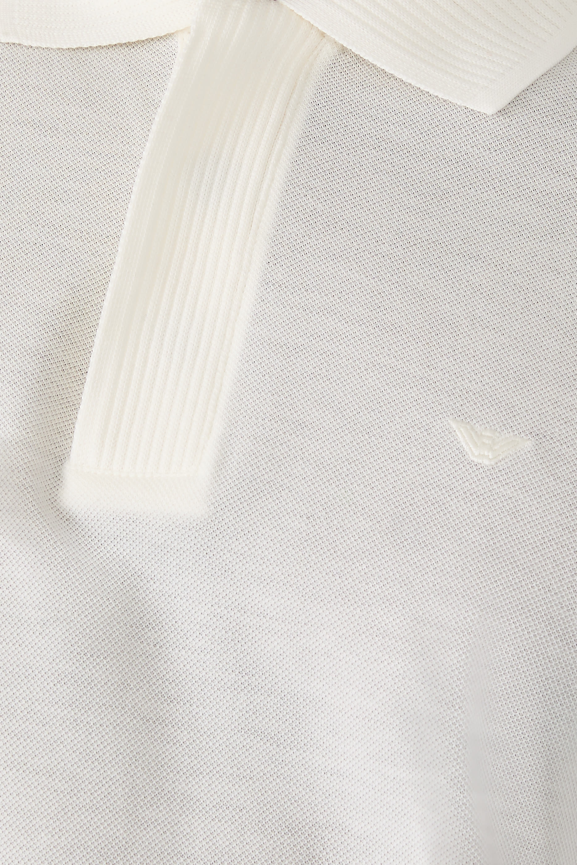 Micro Eagle Logo Ribbed Collar Polo Shirt