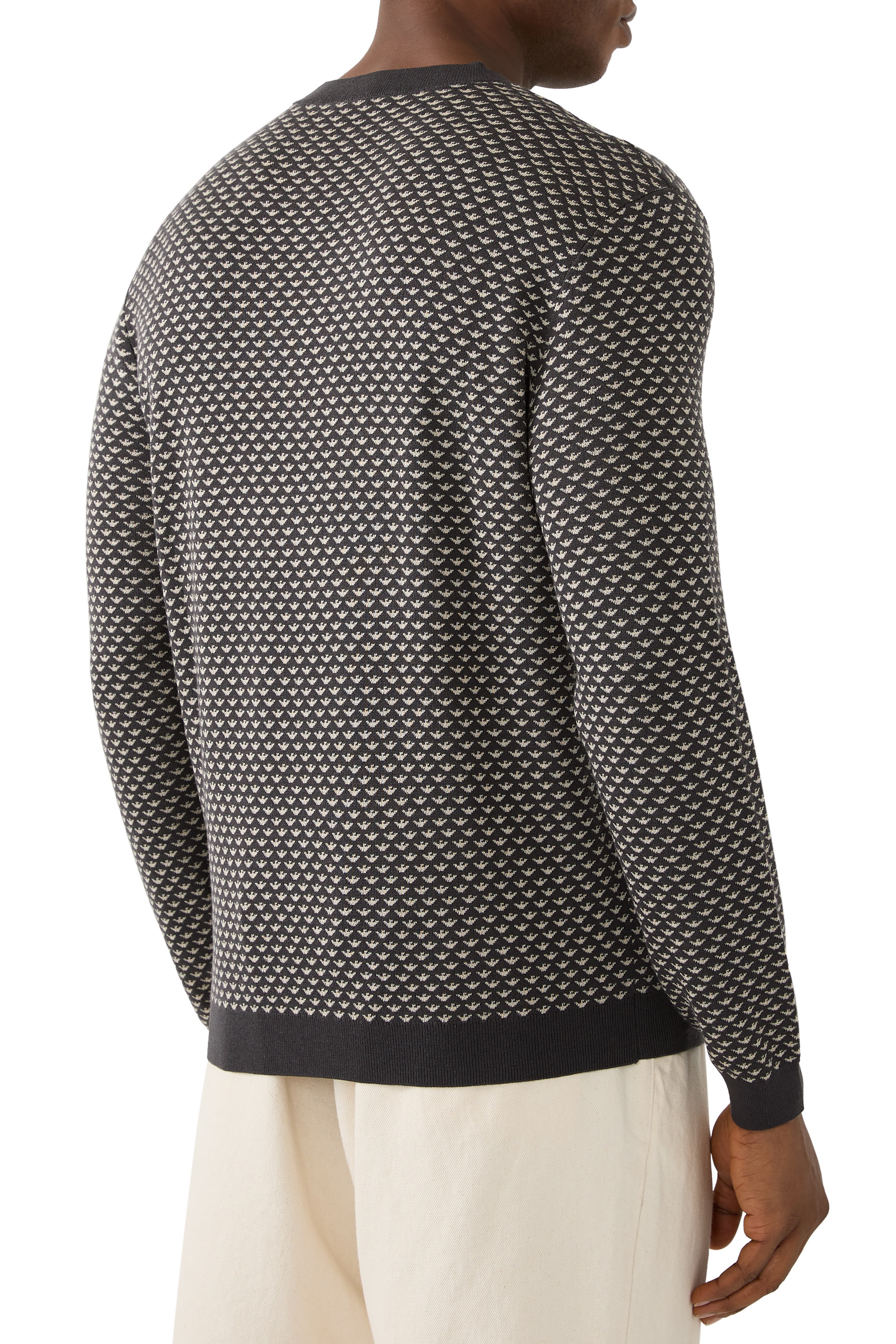 All-Over Eagle Logo Jacquard Sweater