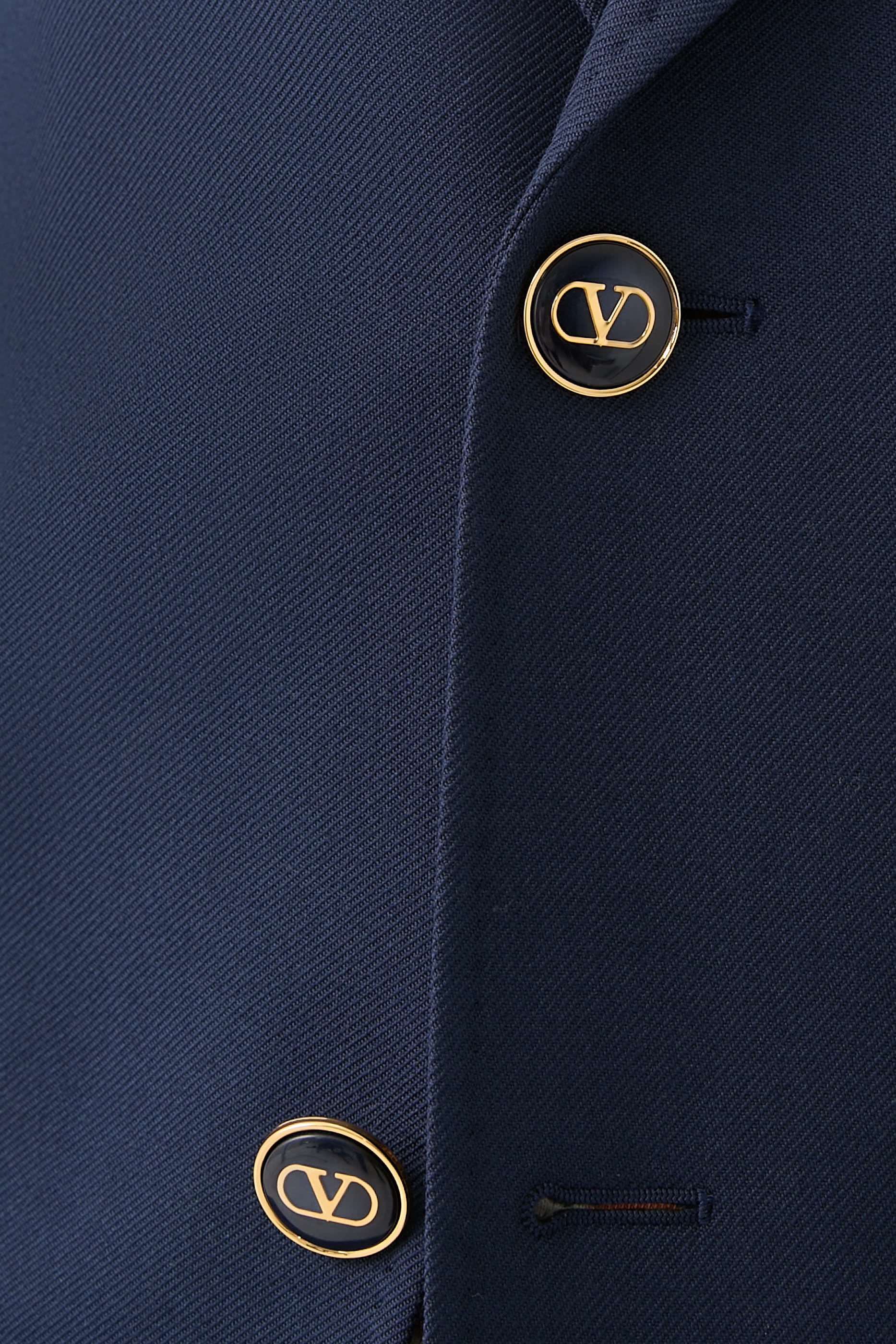 Single-Breasted Wool Gabardine Jacket