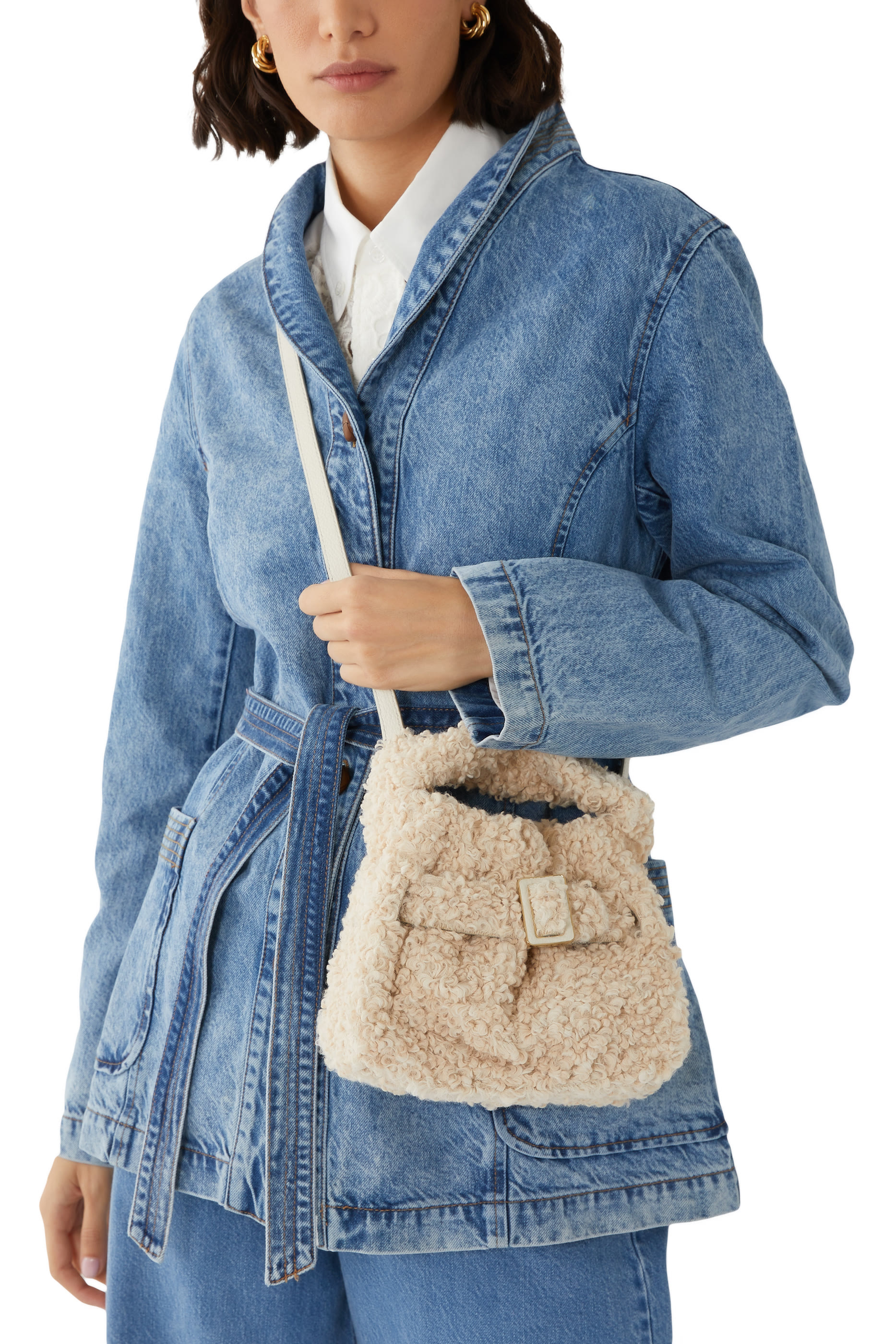 Square Scrunchy Top-Handle Pouch