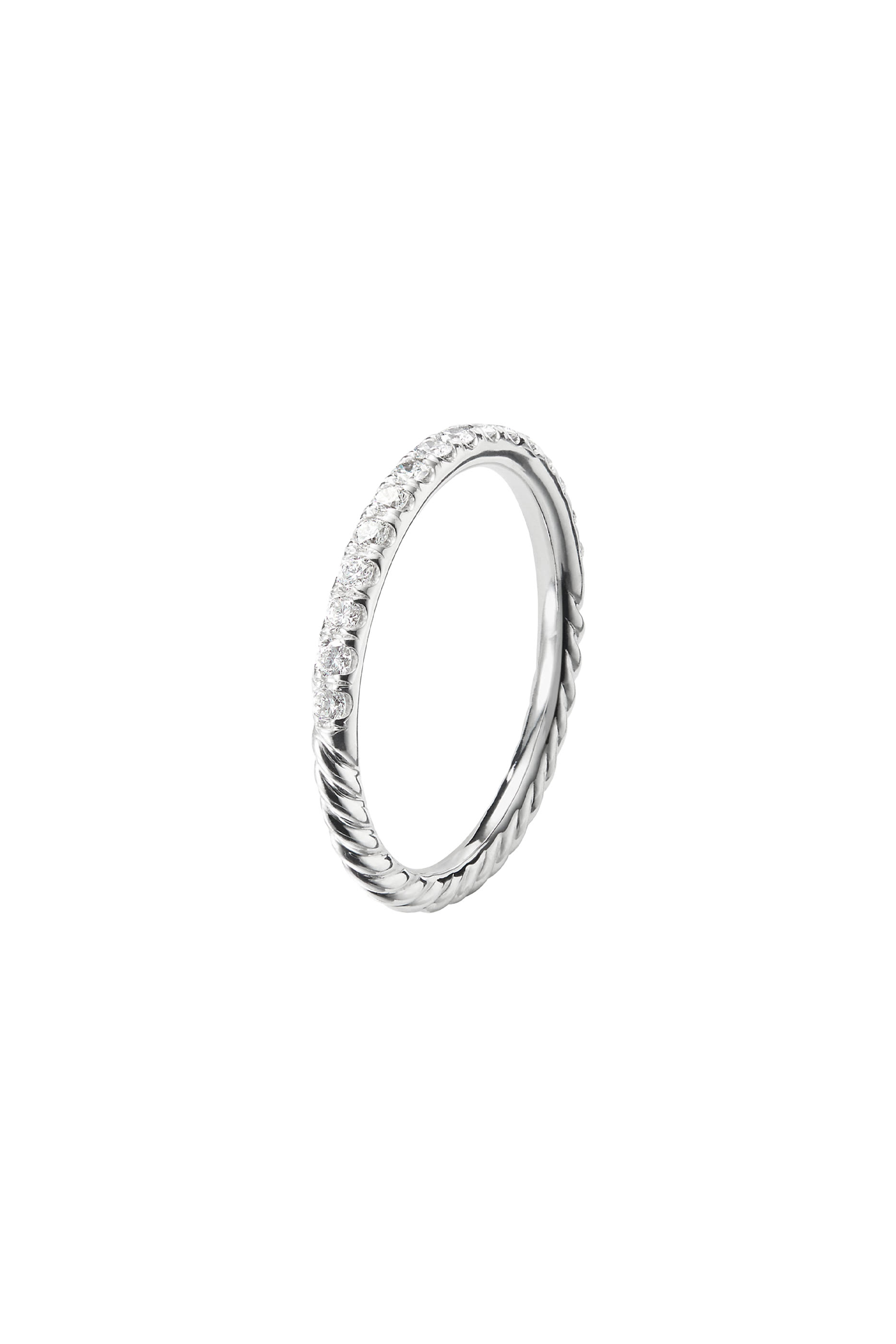 Cable Collectibles Stack Ring, 18k White Gold & Diamonds