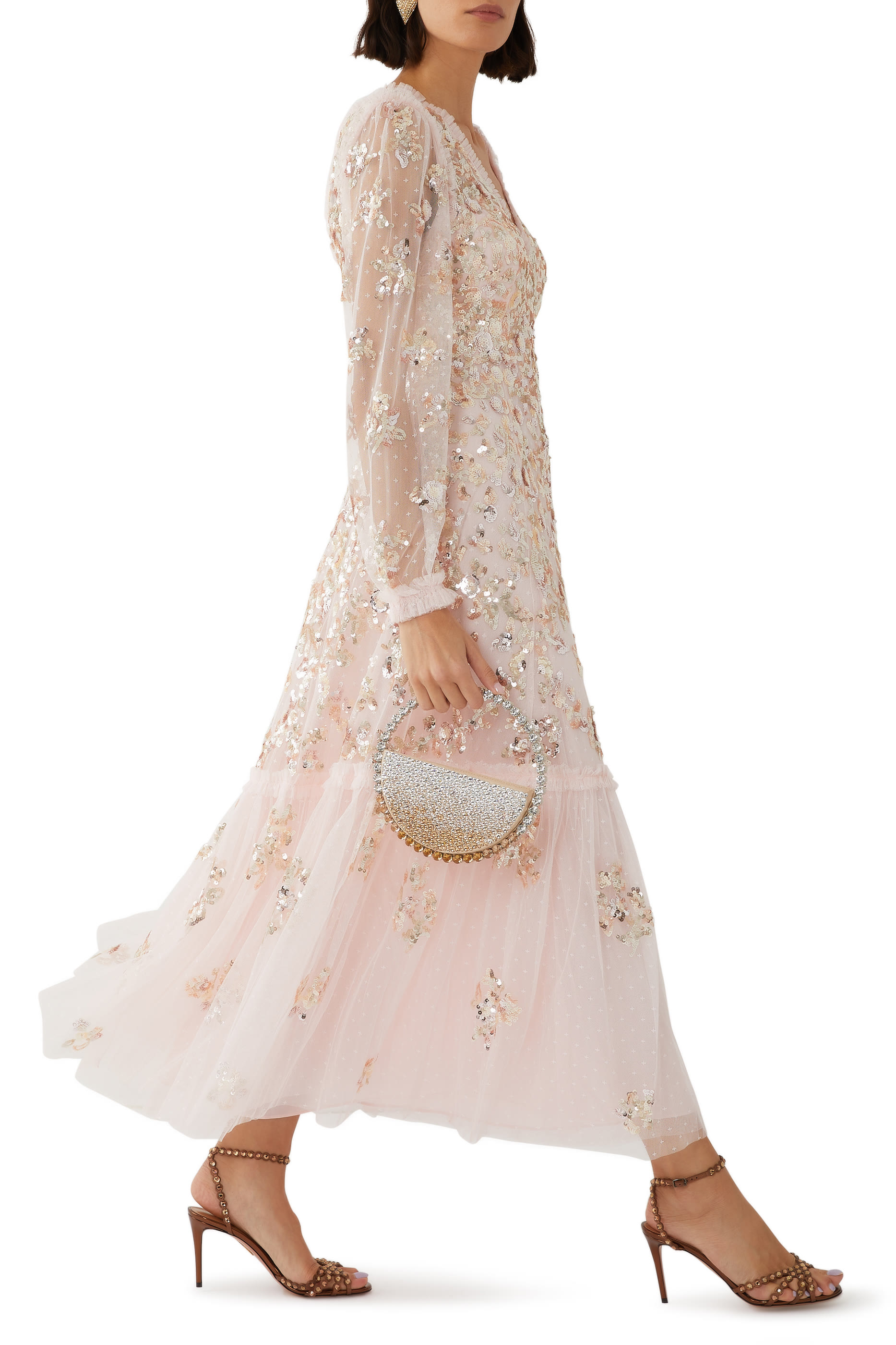 Sequin Chain Ankle Gown