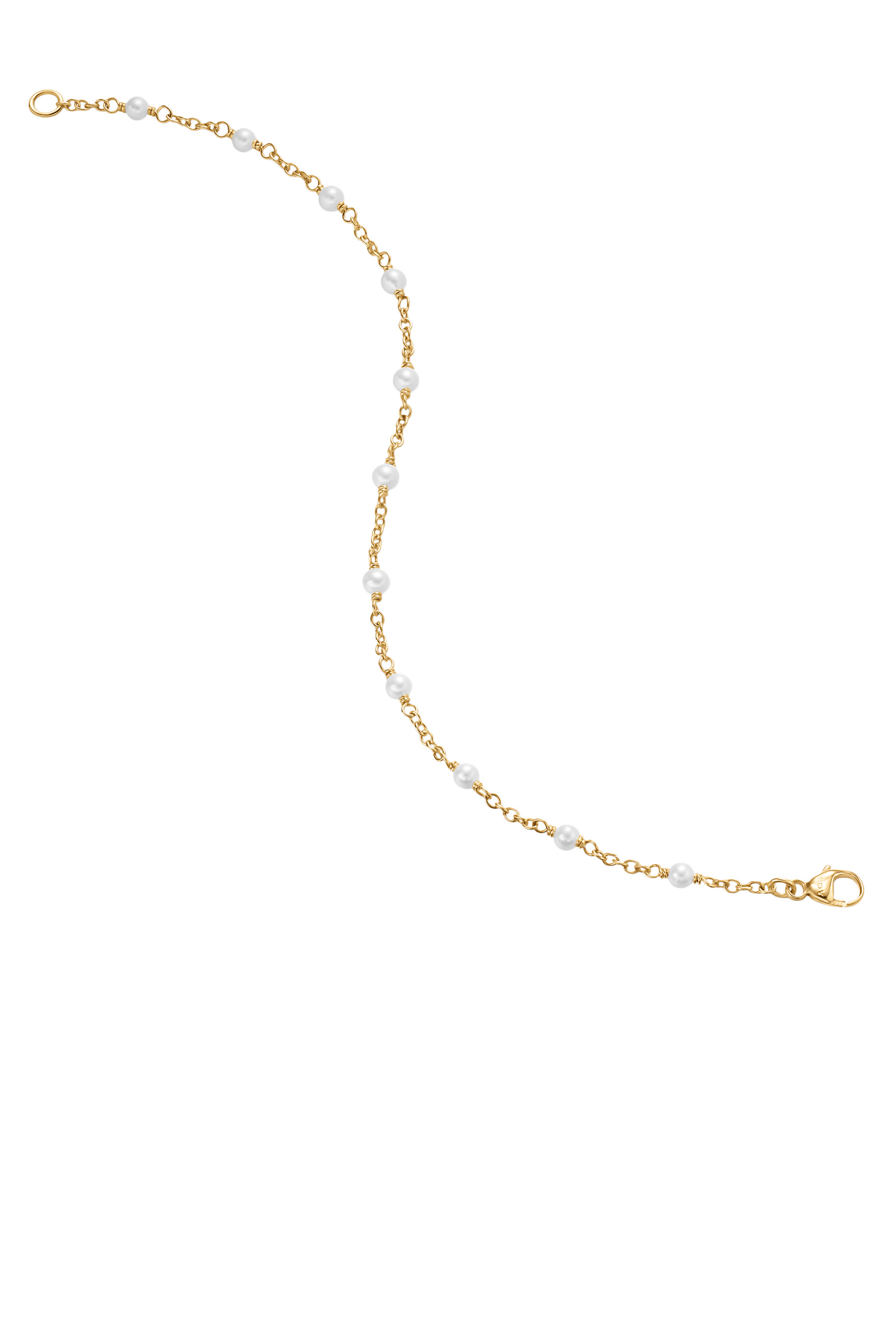  Pearl Classics Station Bracelet, 18K Yellow Gold