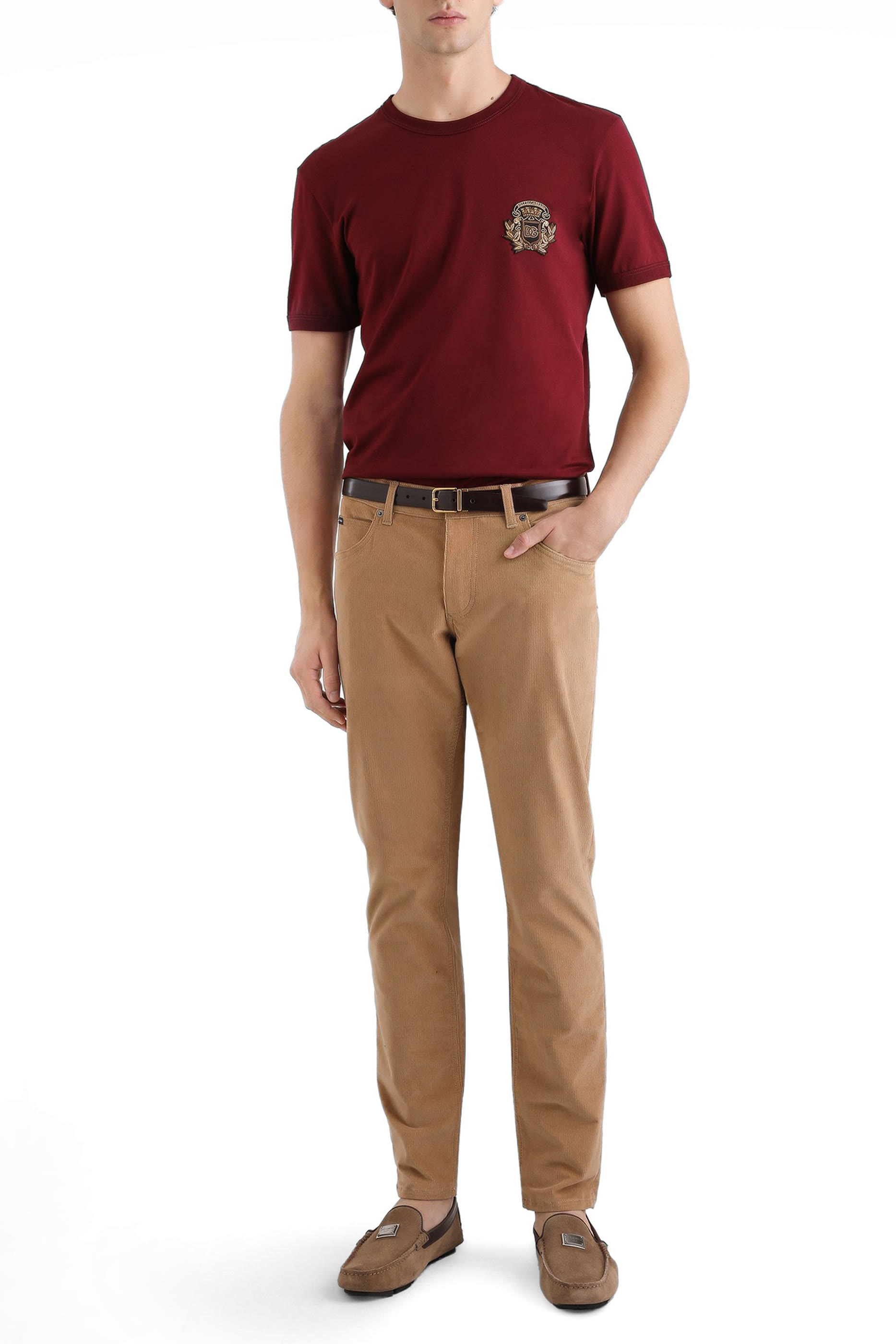  Cotton T-Shirt with Heraldic Patch