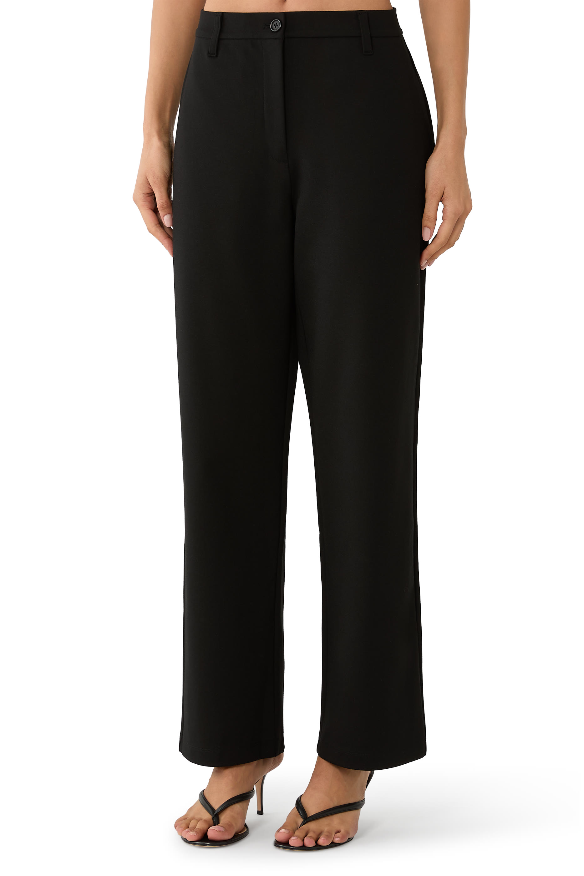 Washable Flex Ponte Straight Trouser Pants