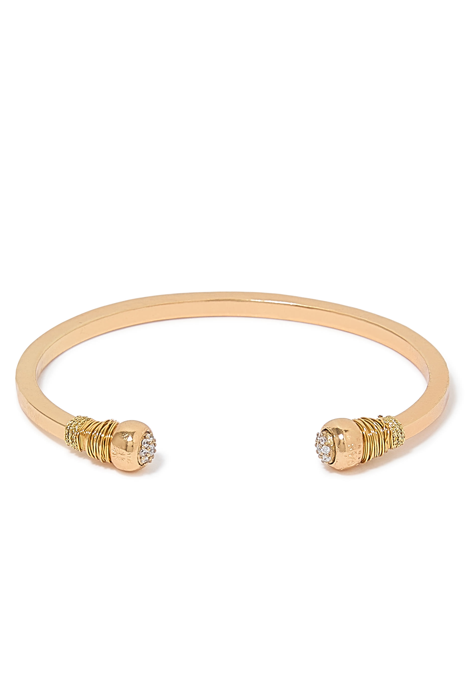 Sari Bis Strass Bracelet, Gold-Plated Brass