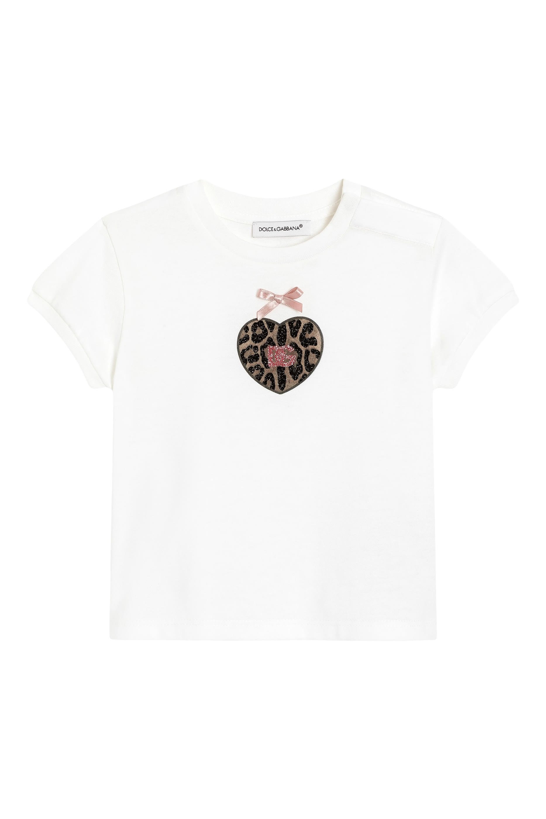 Kids Jersey T-Shirt with Leopard Print and Glitter.