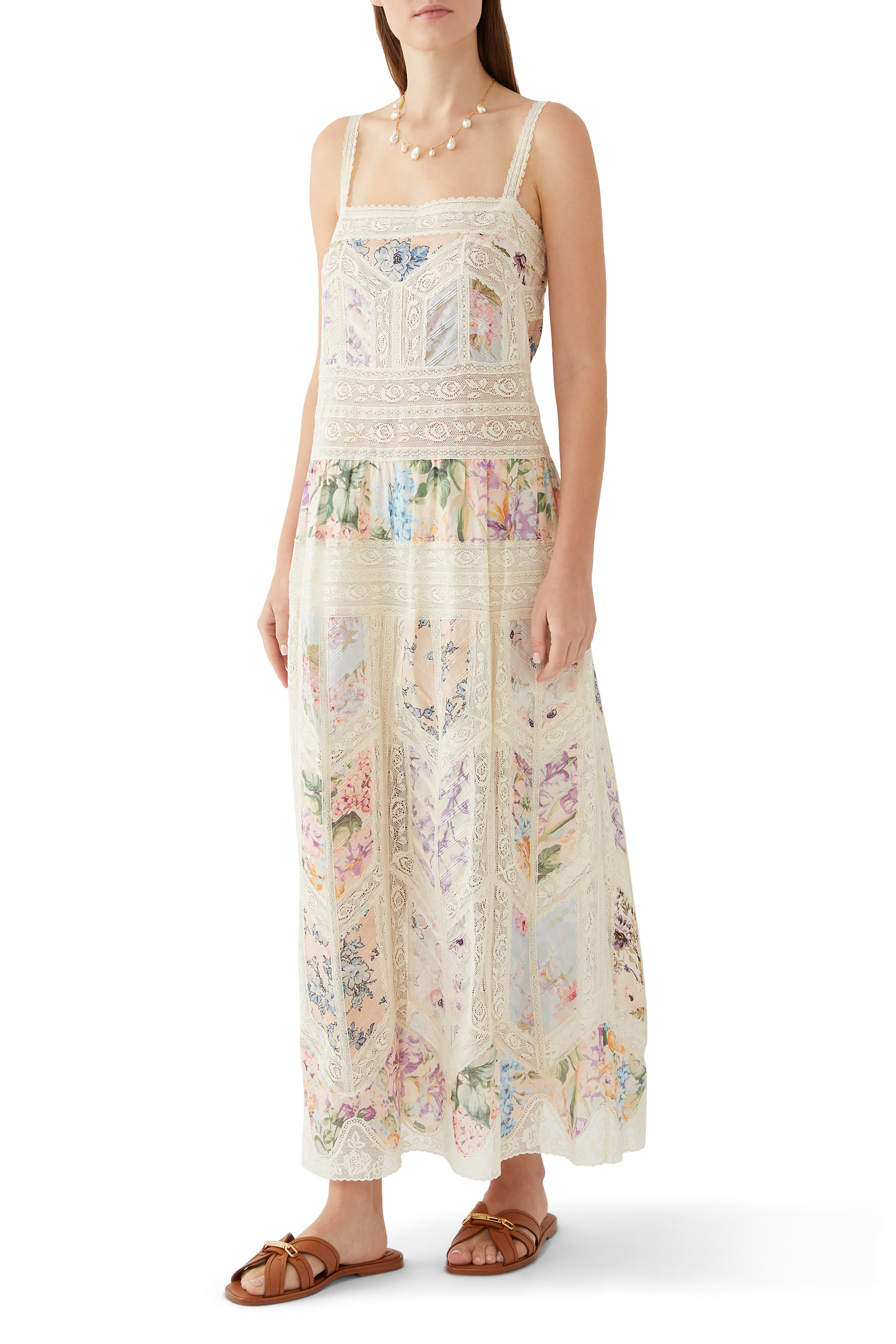 Halliday Lace Trim Floral Slip Dress