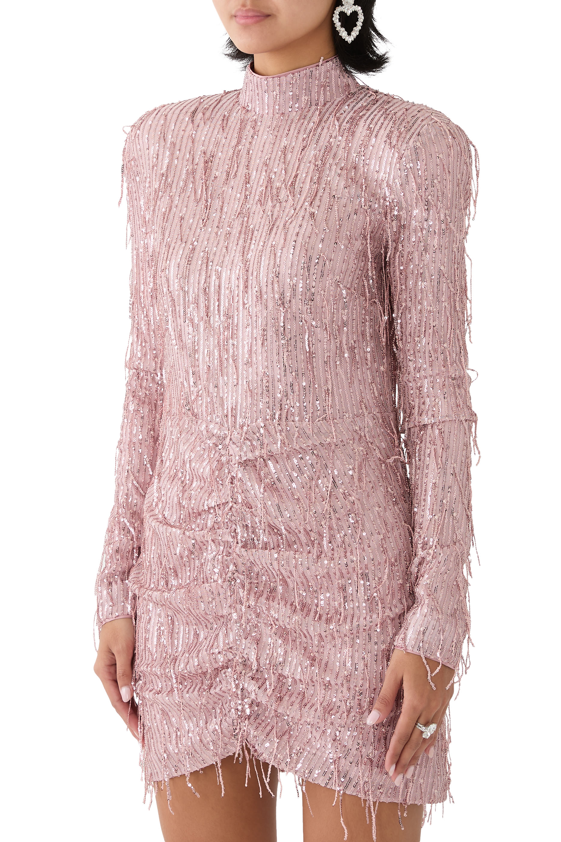 Sequin Fringe Mini Dress