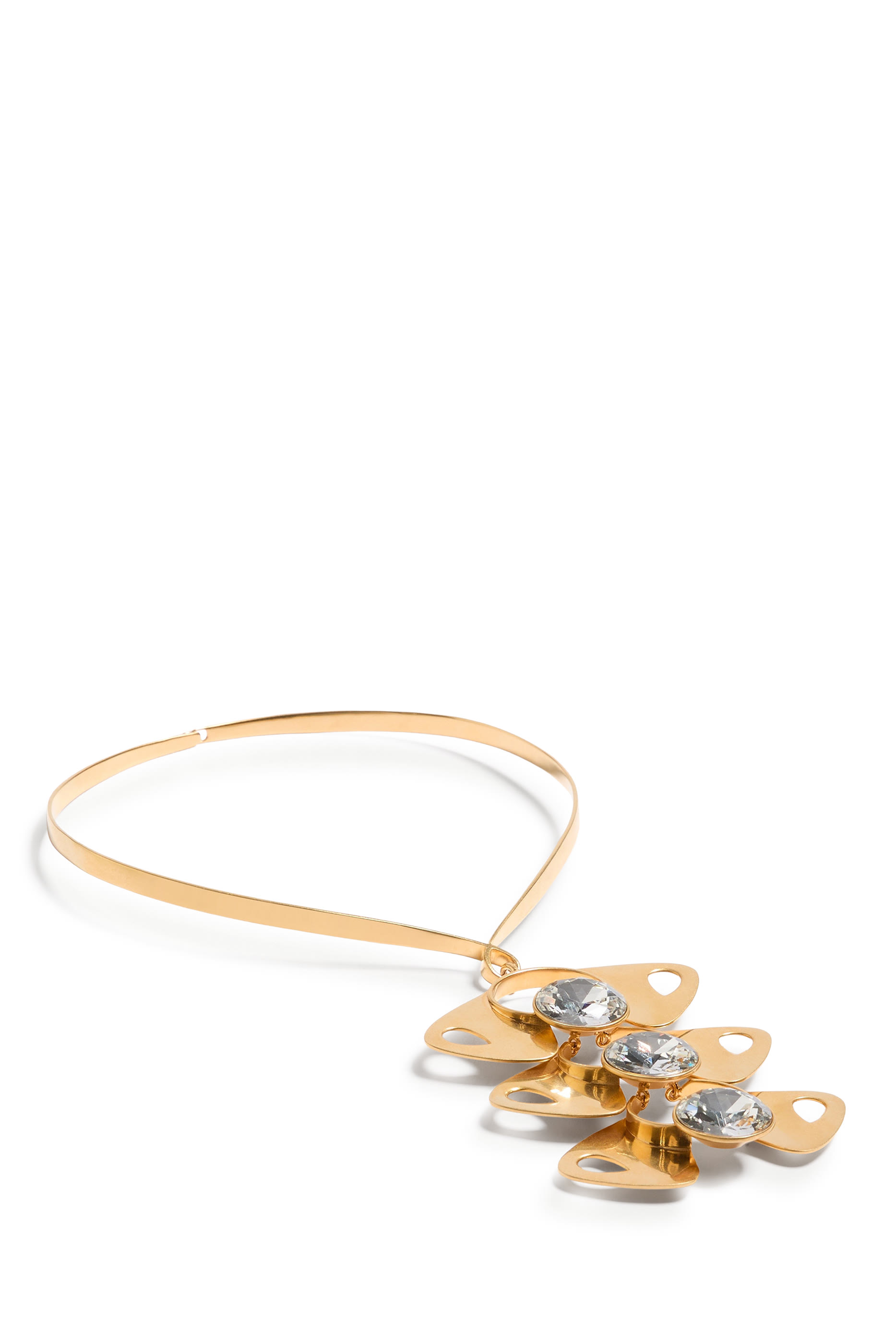 Pages Necklace in Metal and Crystals 