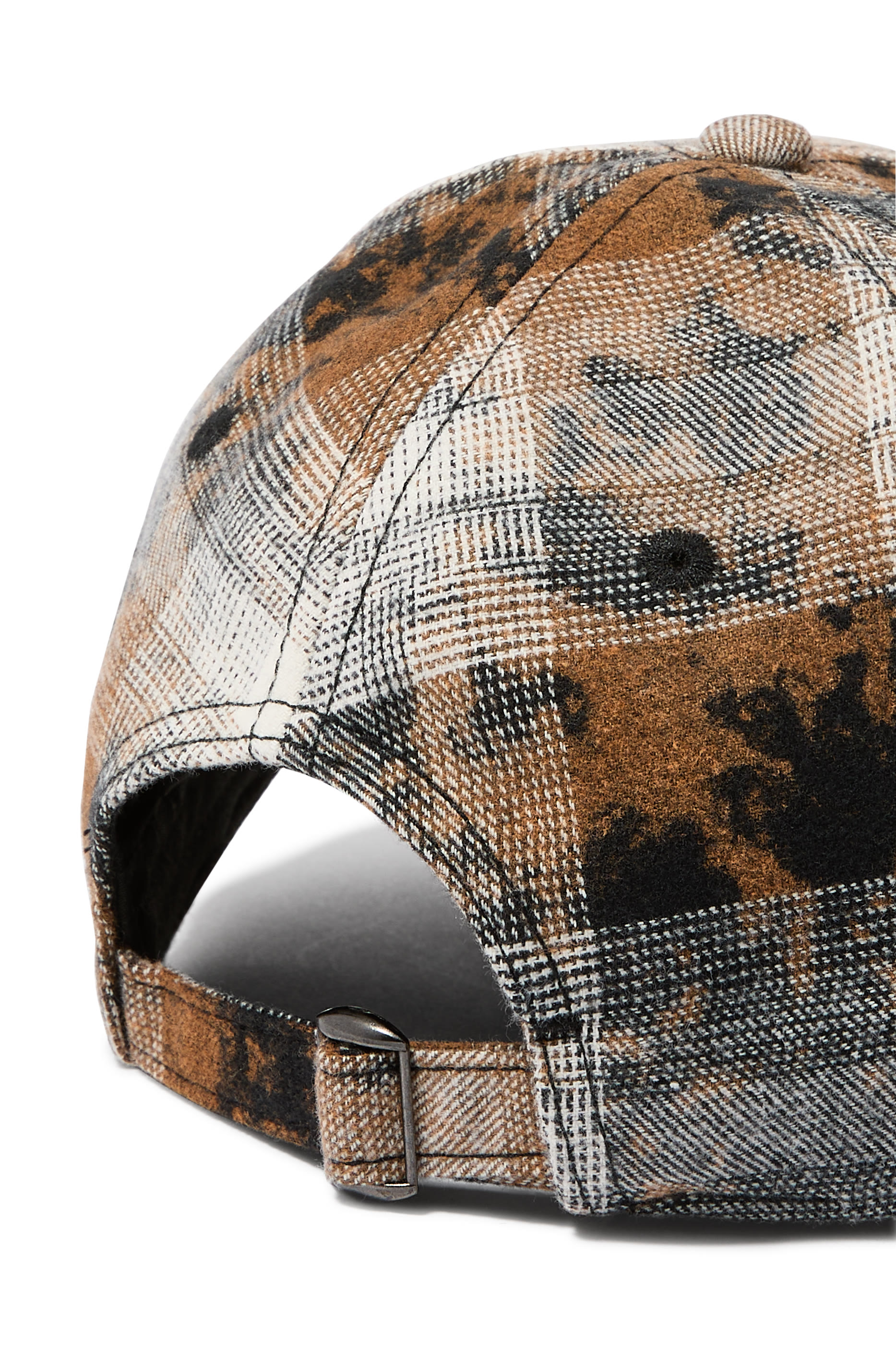 Curved-Logo Checked Cap