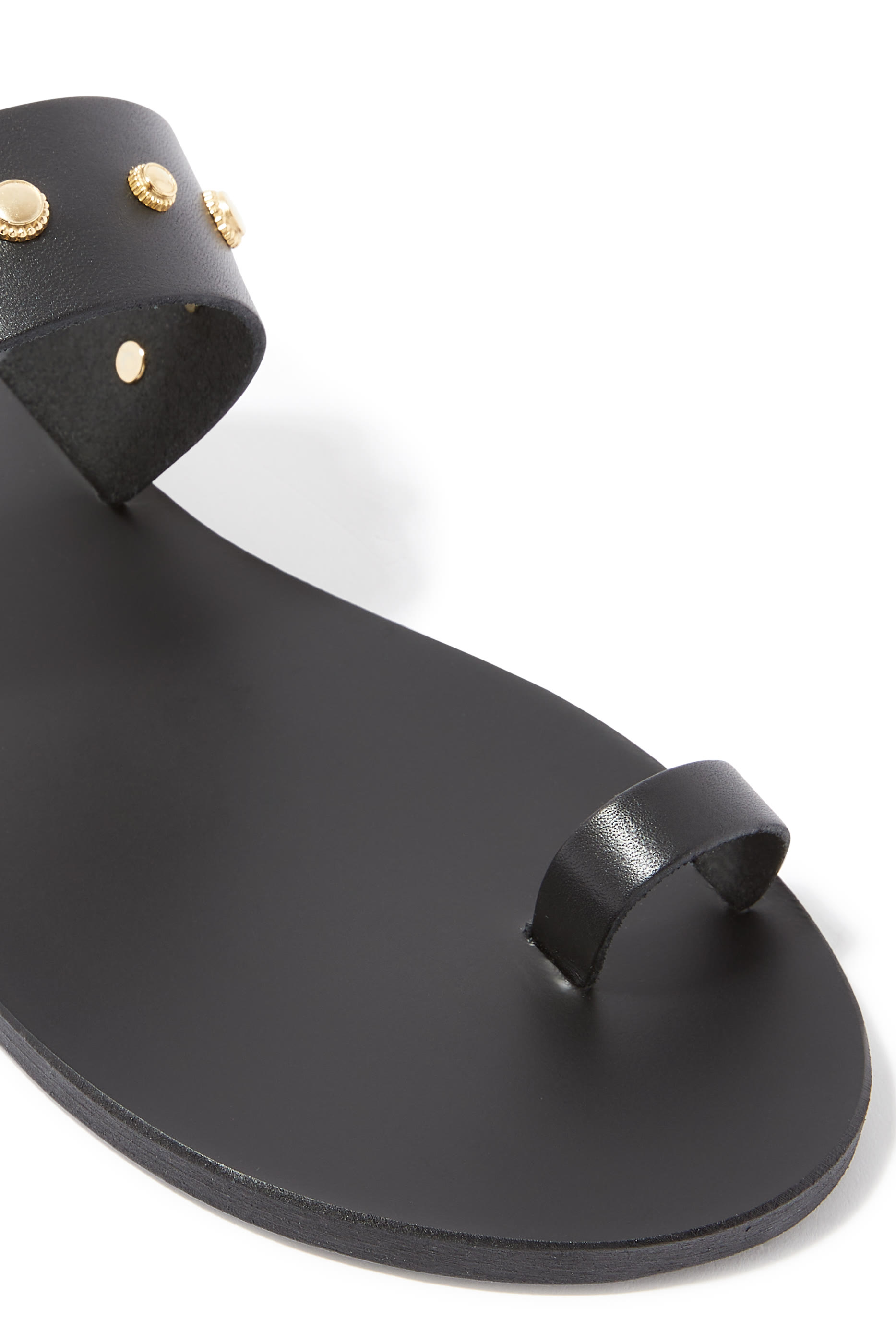 Thalia Bee Studded Leather Toe Strap Sandals