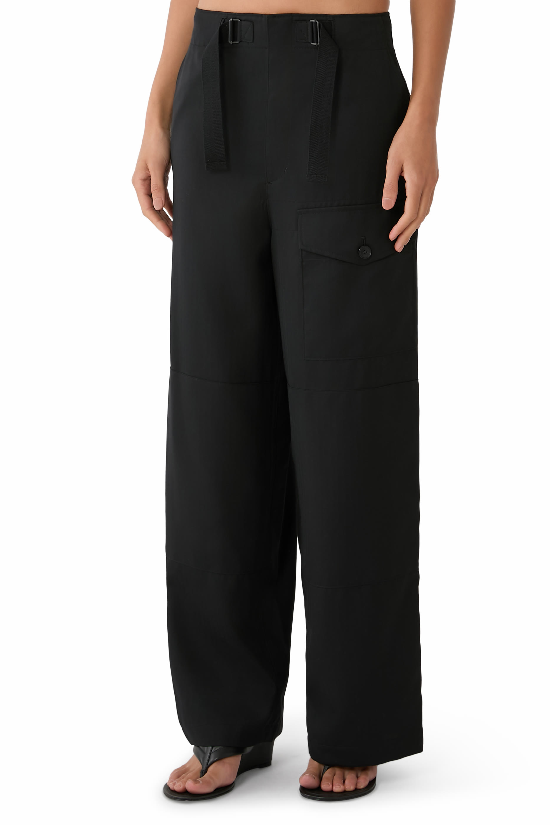 Wool Herringbone Cargo Pants