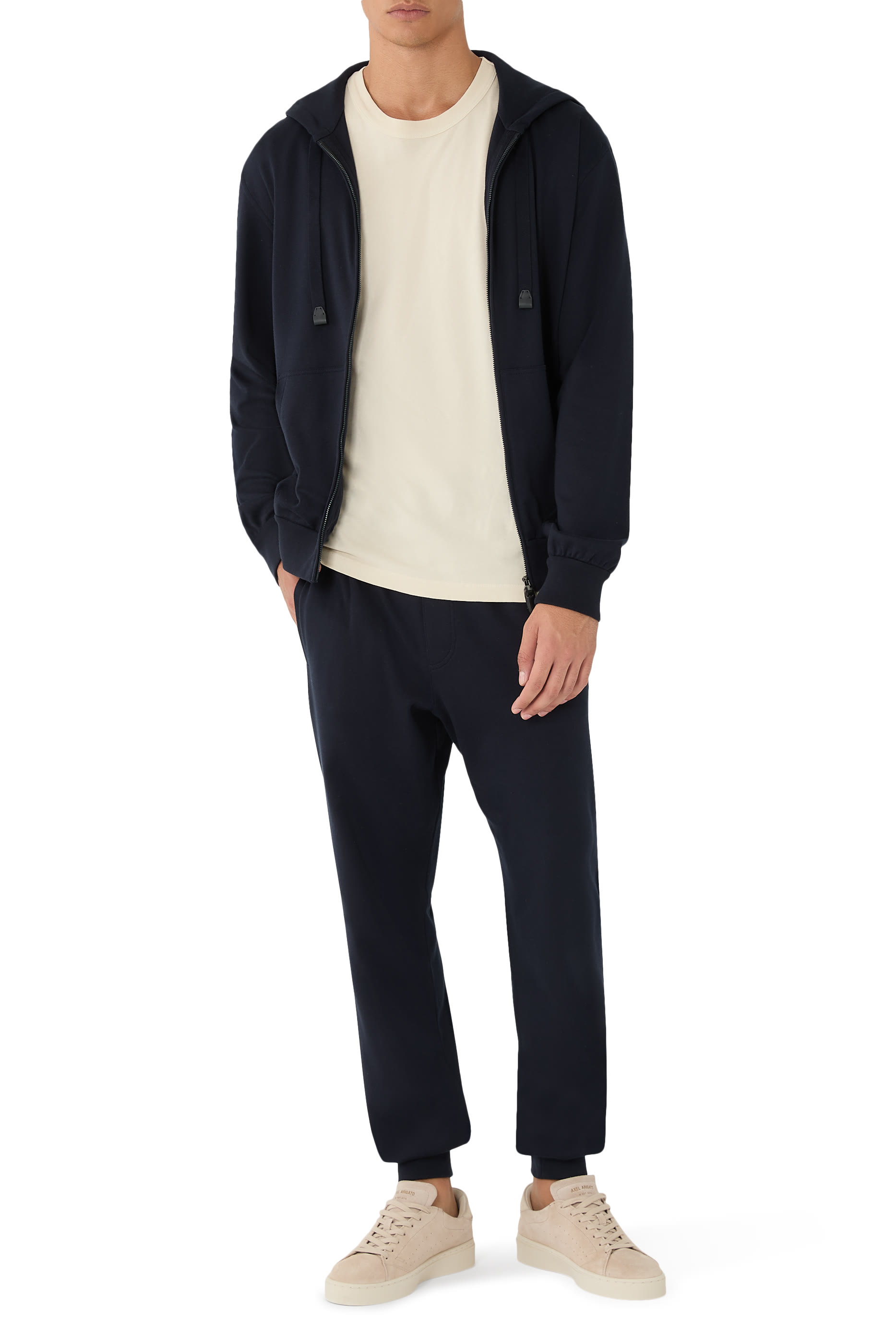 Stretch Cotton Full-Zip Hooded Blouson