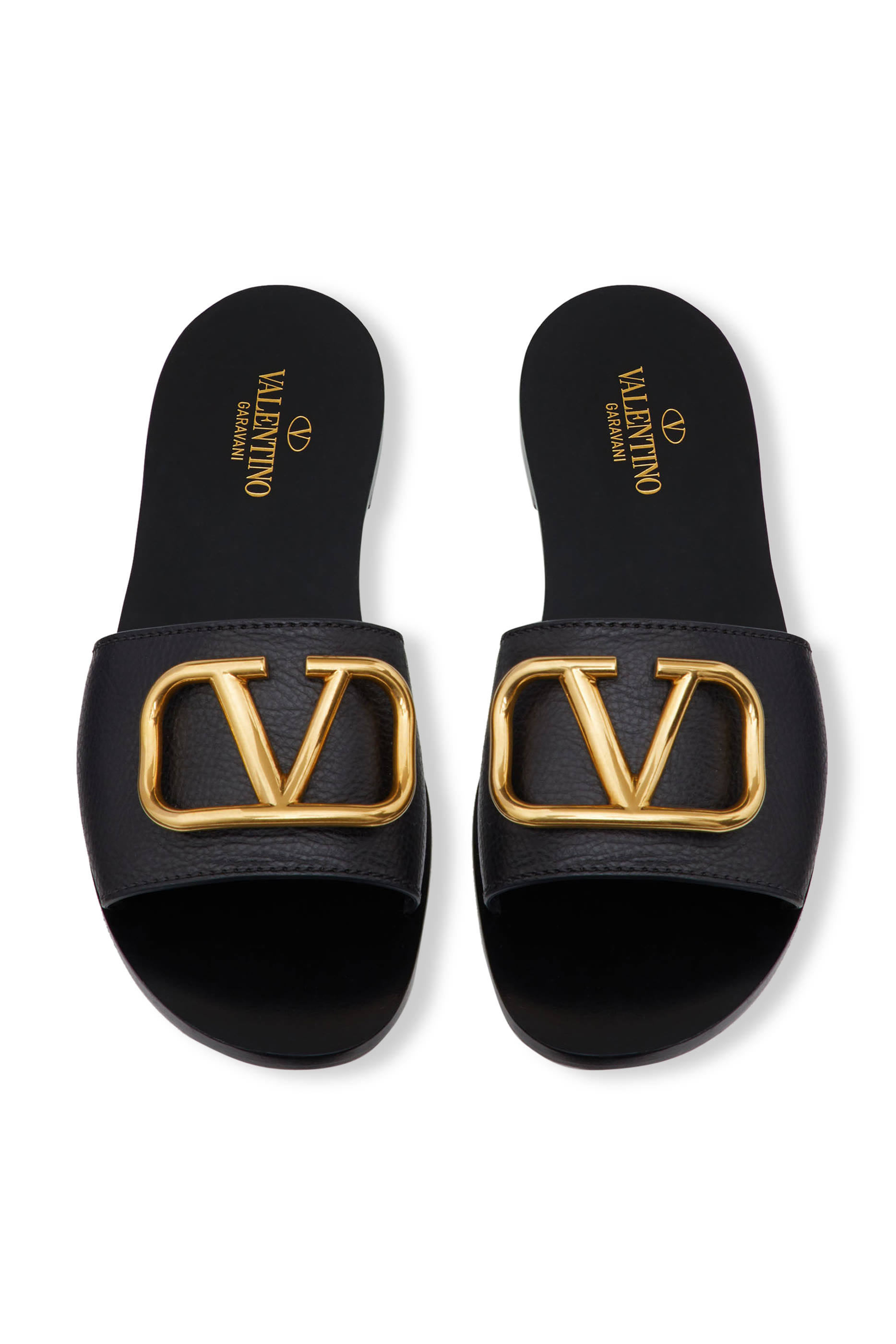   VLogo Leather Slides