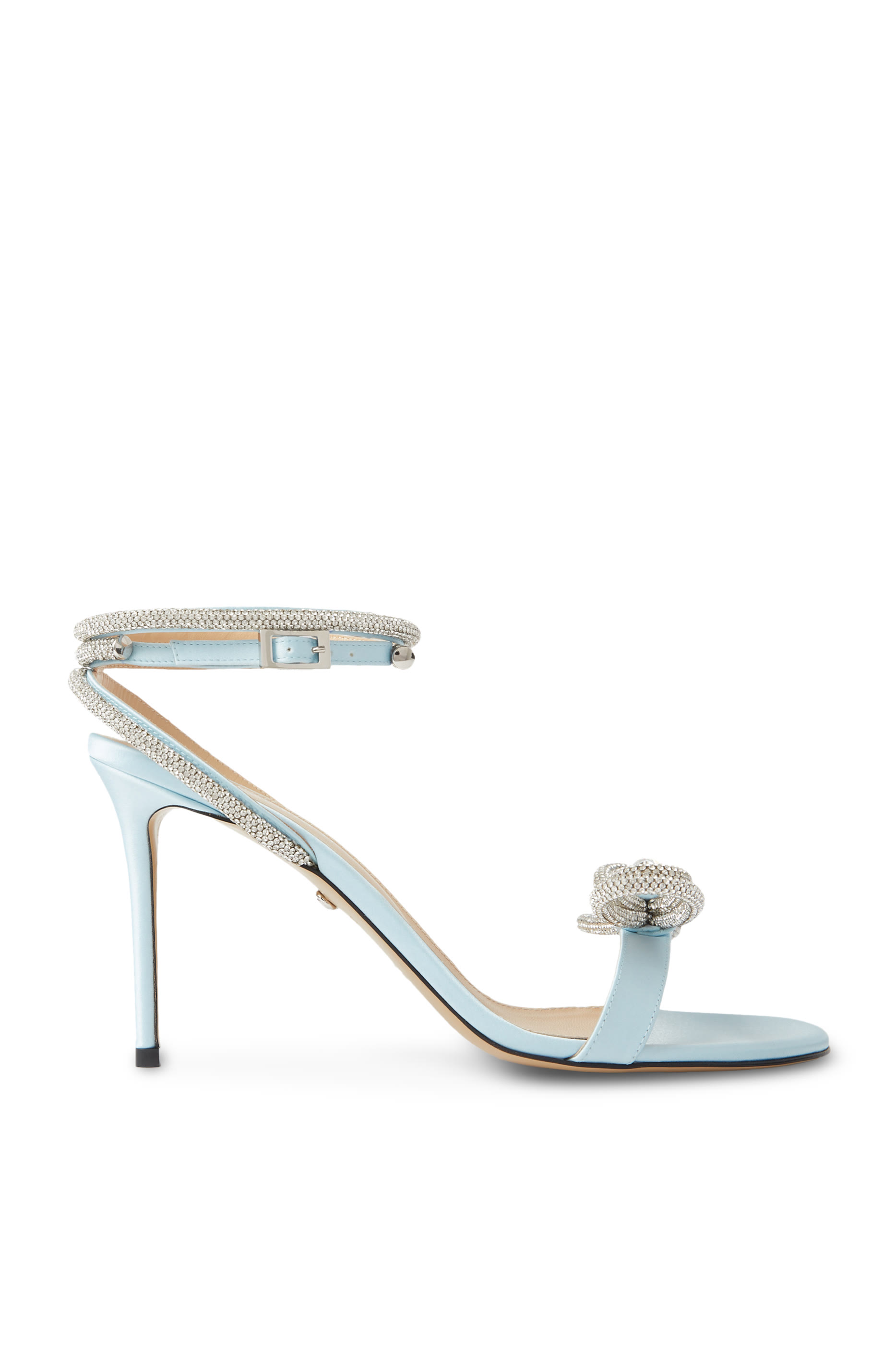 Double Bow 95 Satin Heels