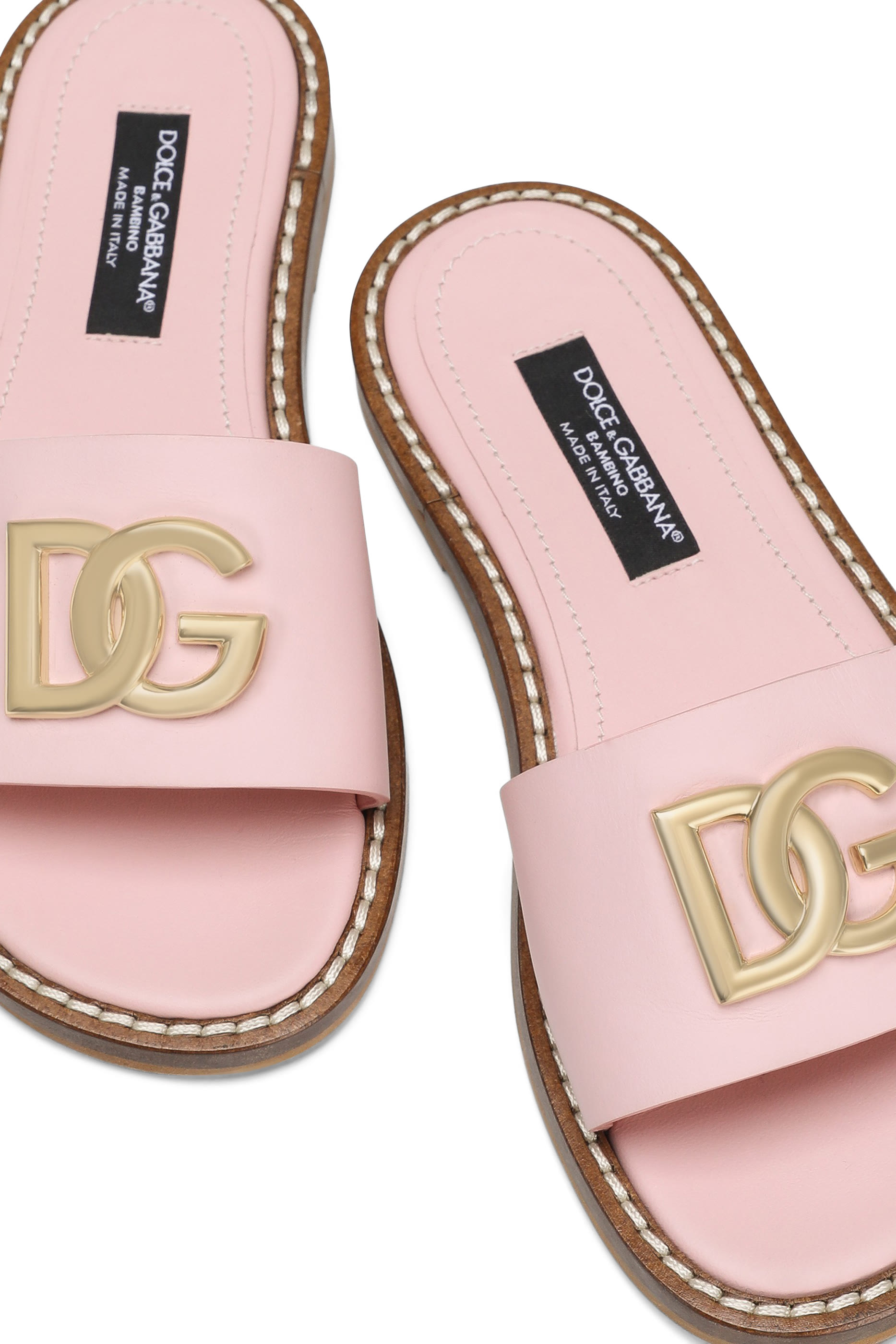 Kids Flat Calfskin Slides