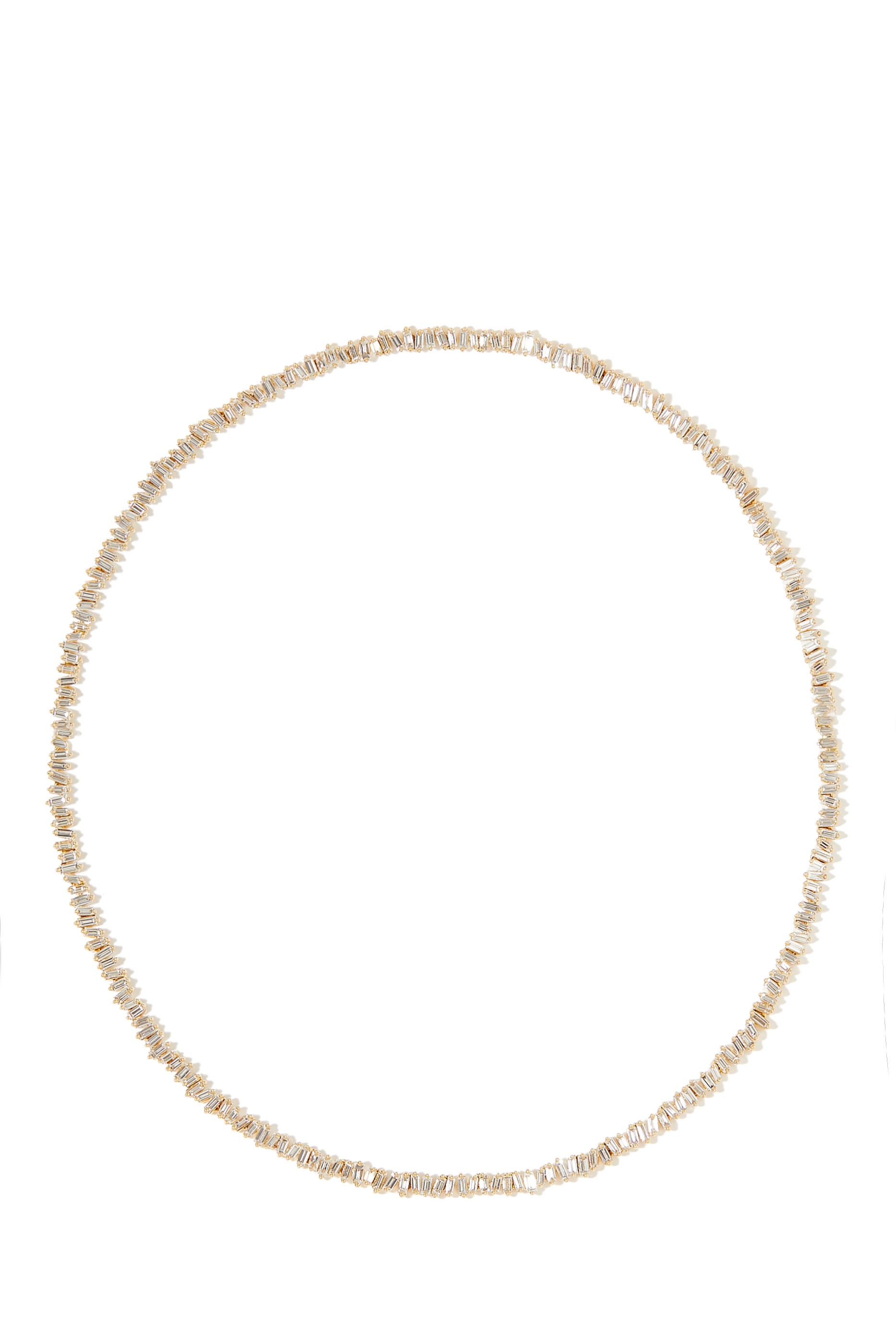 Classic Tennis Necklace, 18k Yellow Gold & Diamonds