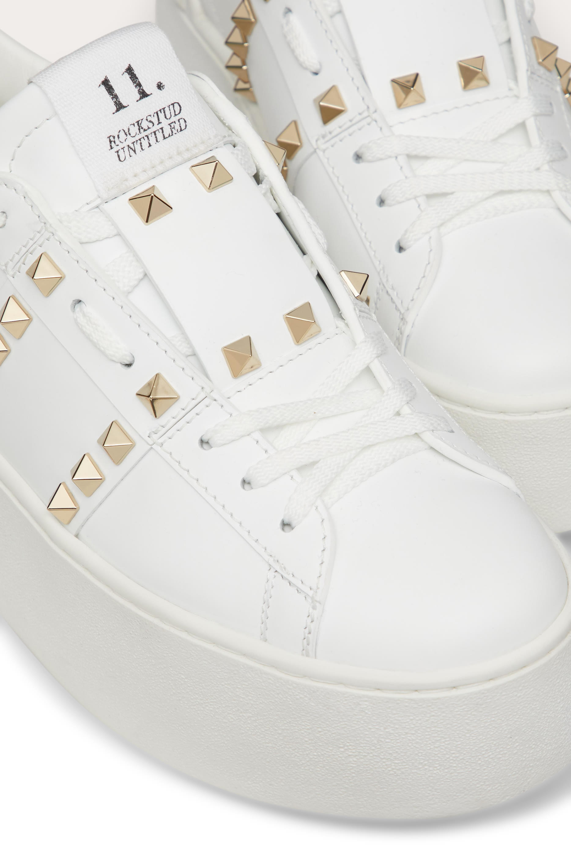 Valentino Garavani Flatform Rockstud 57 Calfskin Untitled Sneakers