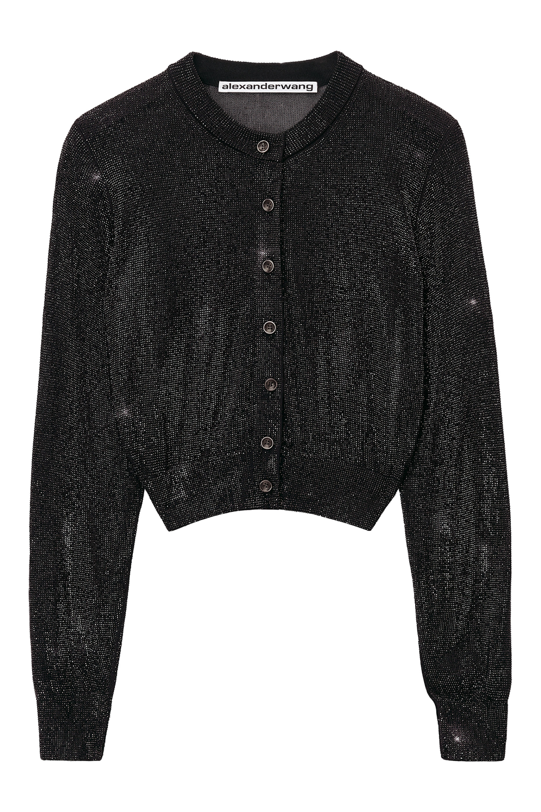 Beaded Hotfix Cropped Crewneck Cardigan
