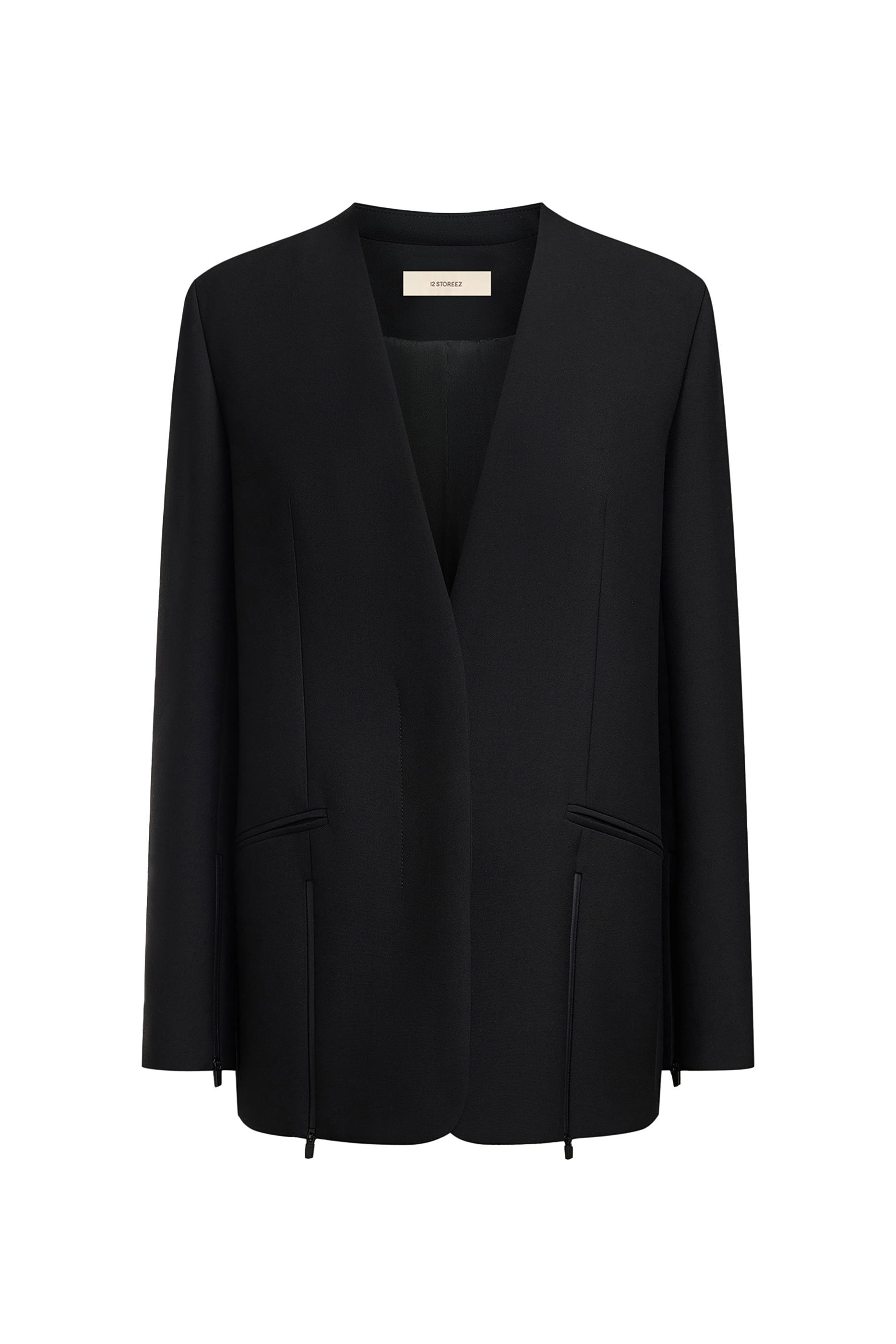  Zip-Detail Blazer