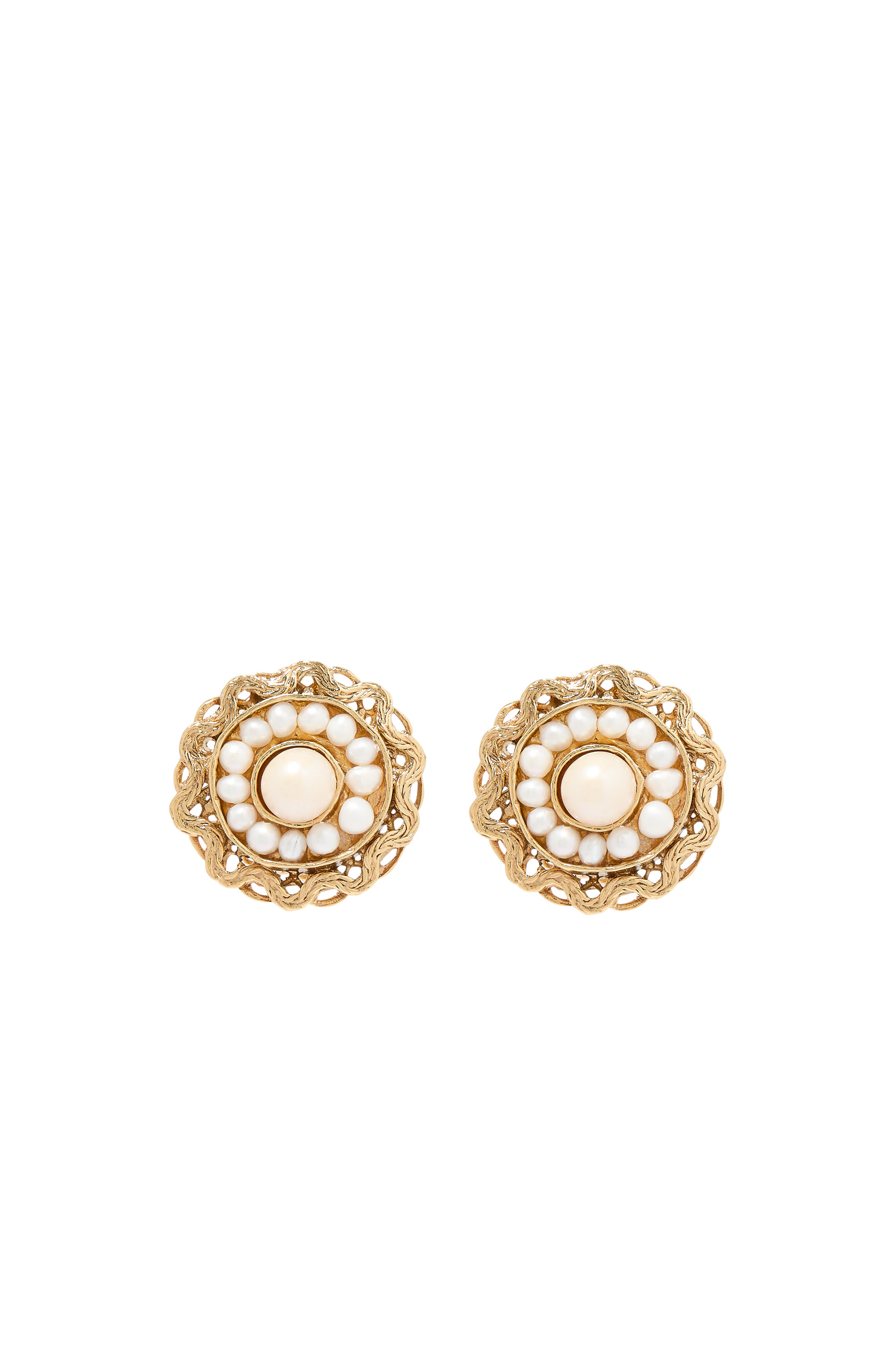  Leonie Earrings, Gold-Plated Brass & Pearls