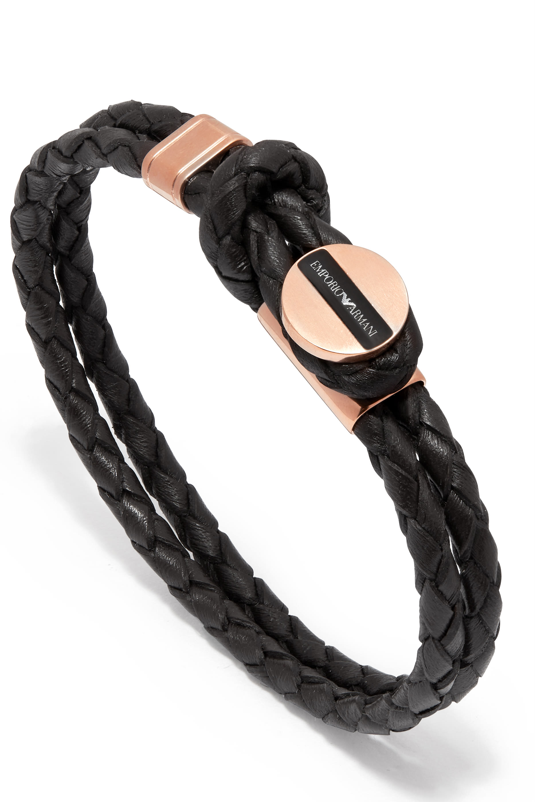 Braided Signature Bracelet, Stainless Steel & Leather