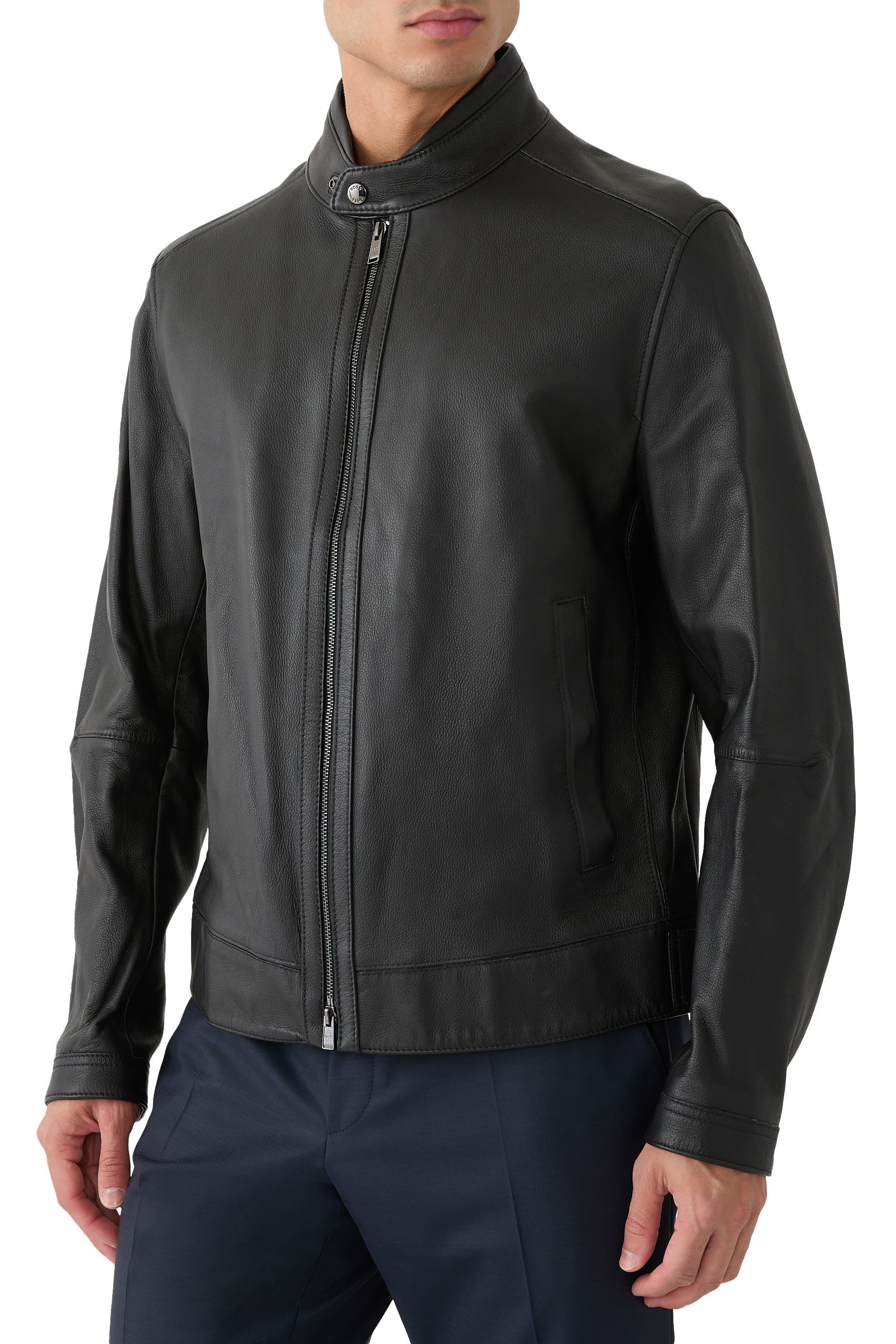 Grained  Nappa Leather Regular-Fit Jacket