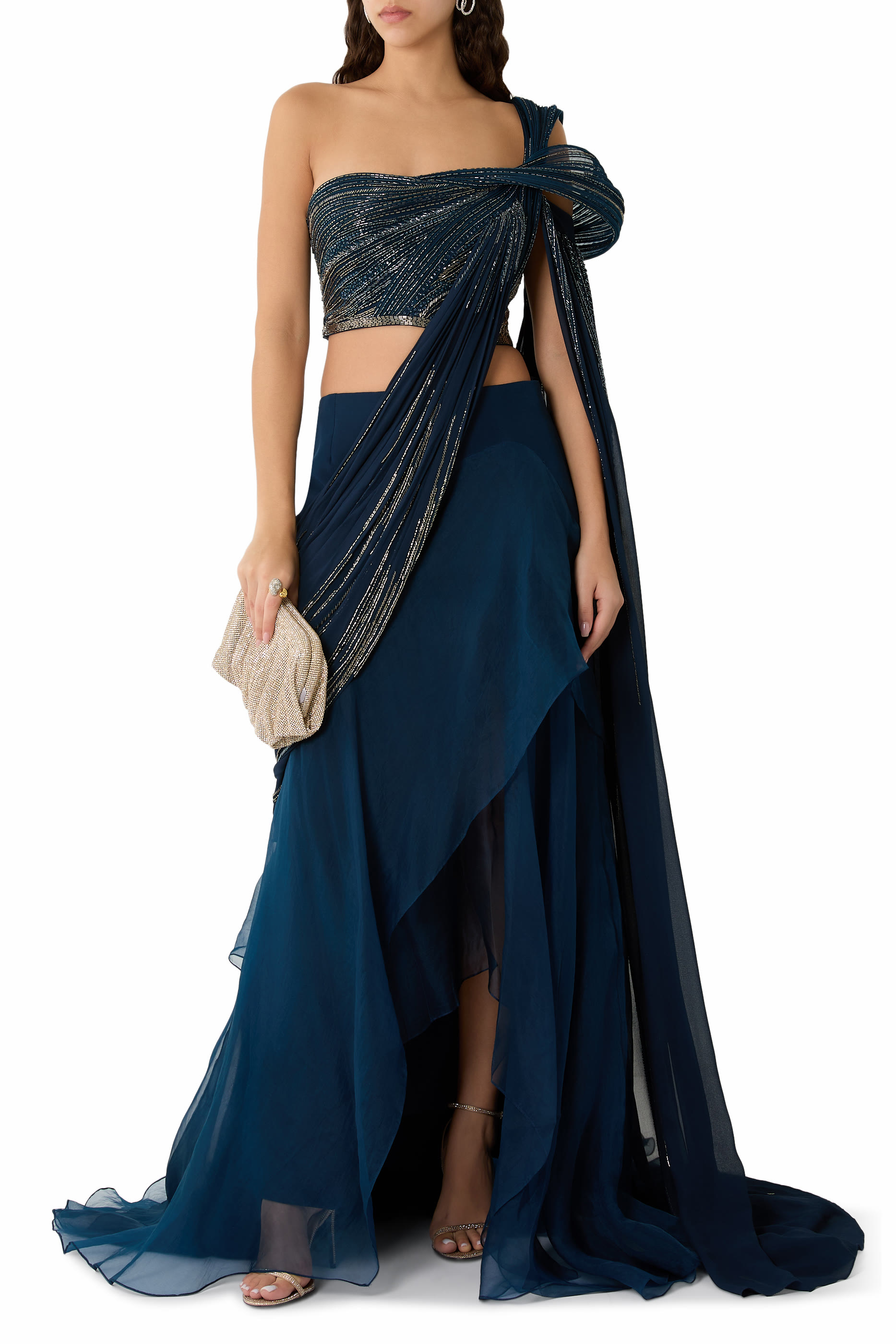 Draped Saree Lehenga