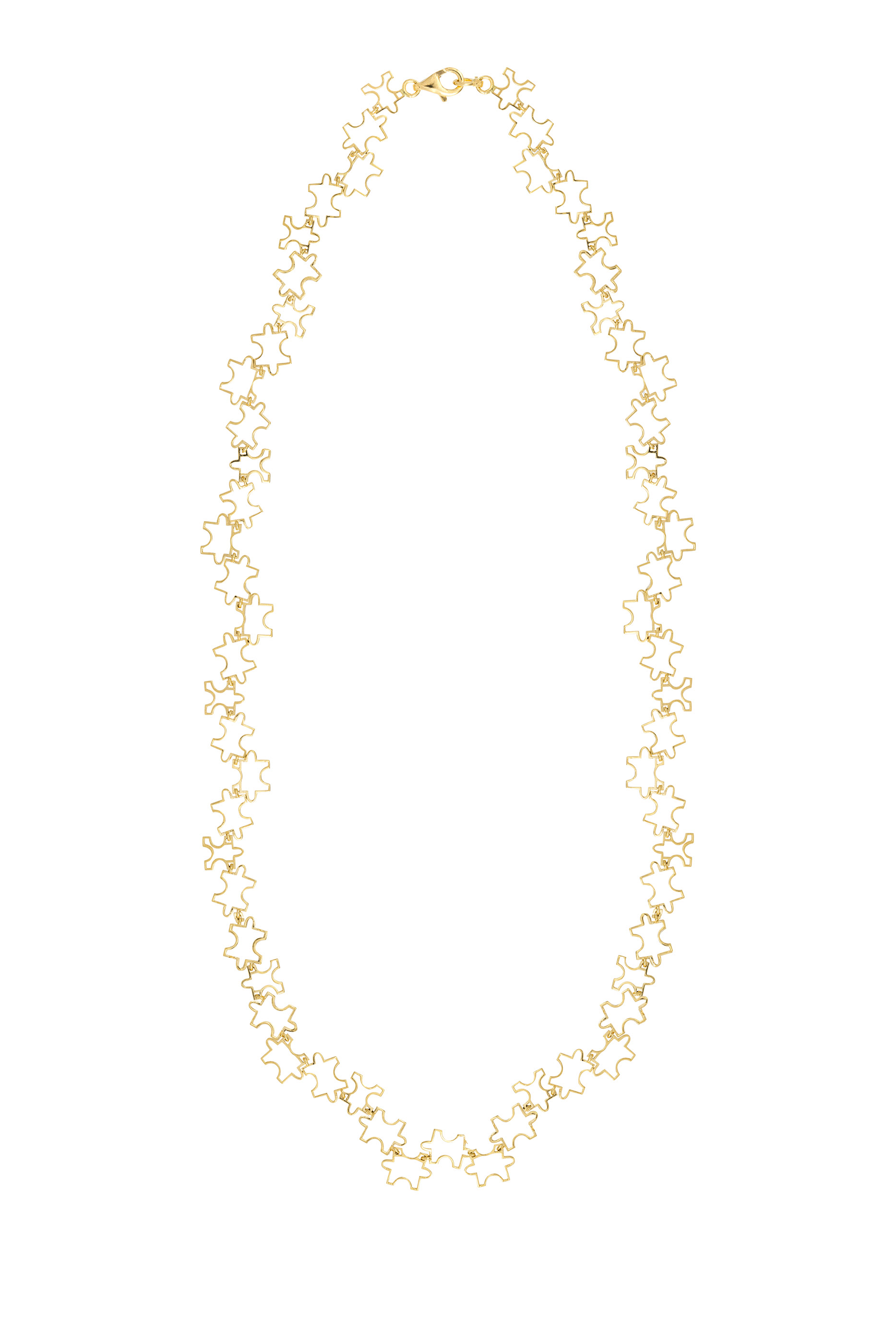 Puzzle Cage Necklace, 18K Yellow Gold